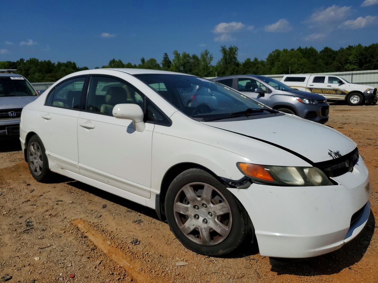 2008 Honda Civic Lx White vin: 2HGFA16548H333665