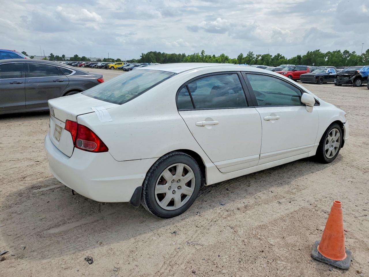 2008 Honda Civic Lx White vin: 2HGFA16548H338767