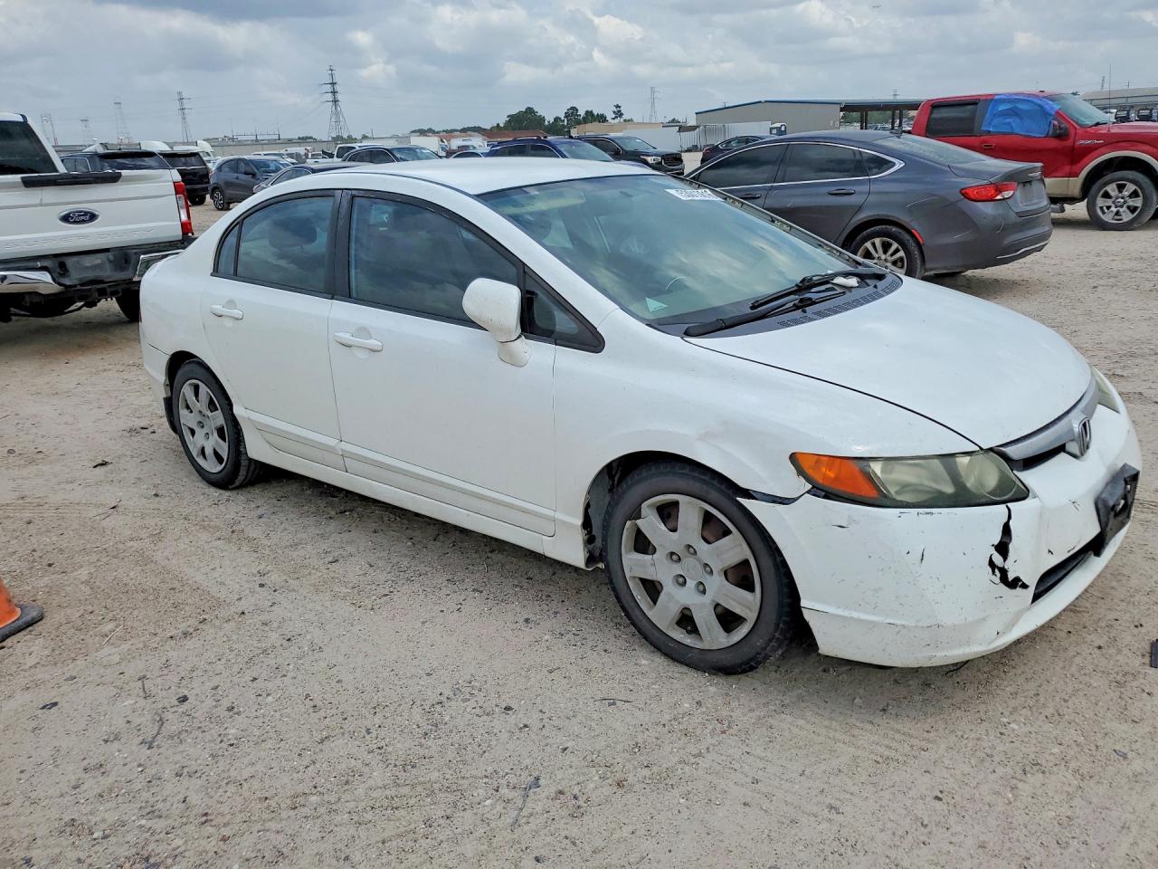 2008 Honda Civic Lx White vin: 2HGFA16548H338767