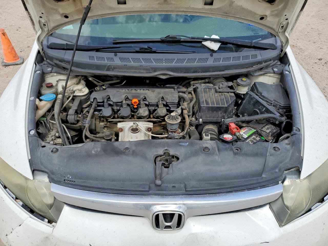 2008 Honda Civic Lx White vin: 2HGFA16548H338767