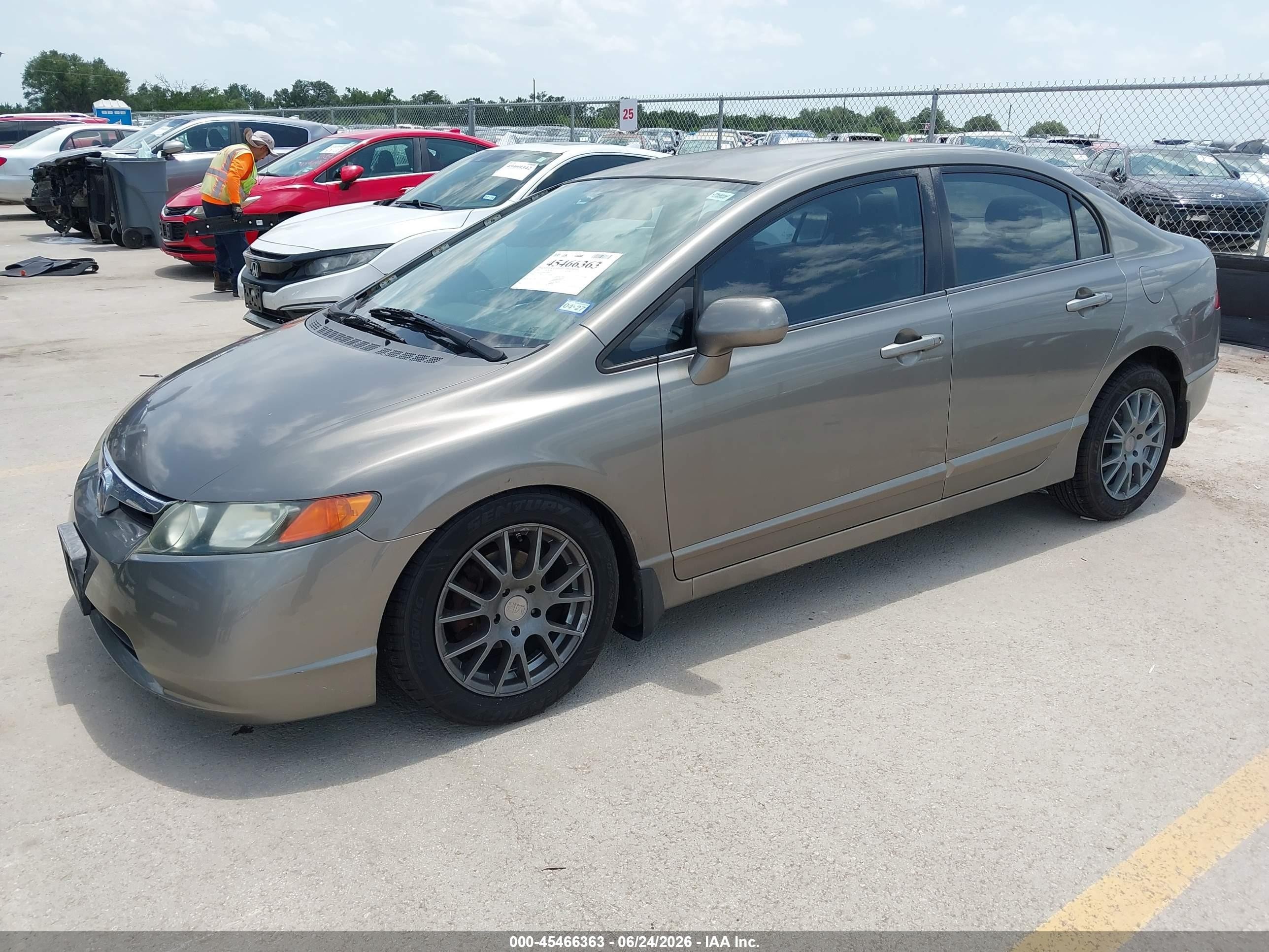 2008 Honda Civic Lx Gray vin: 2HGFA16548H348666