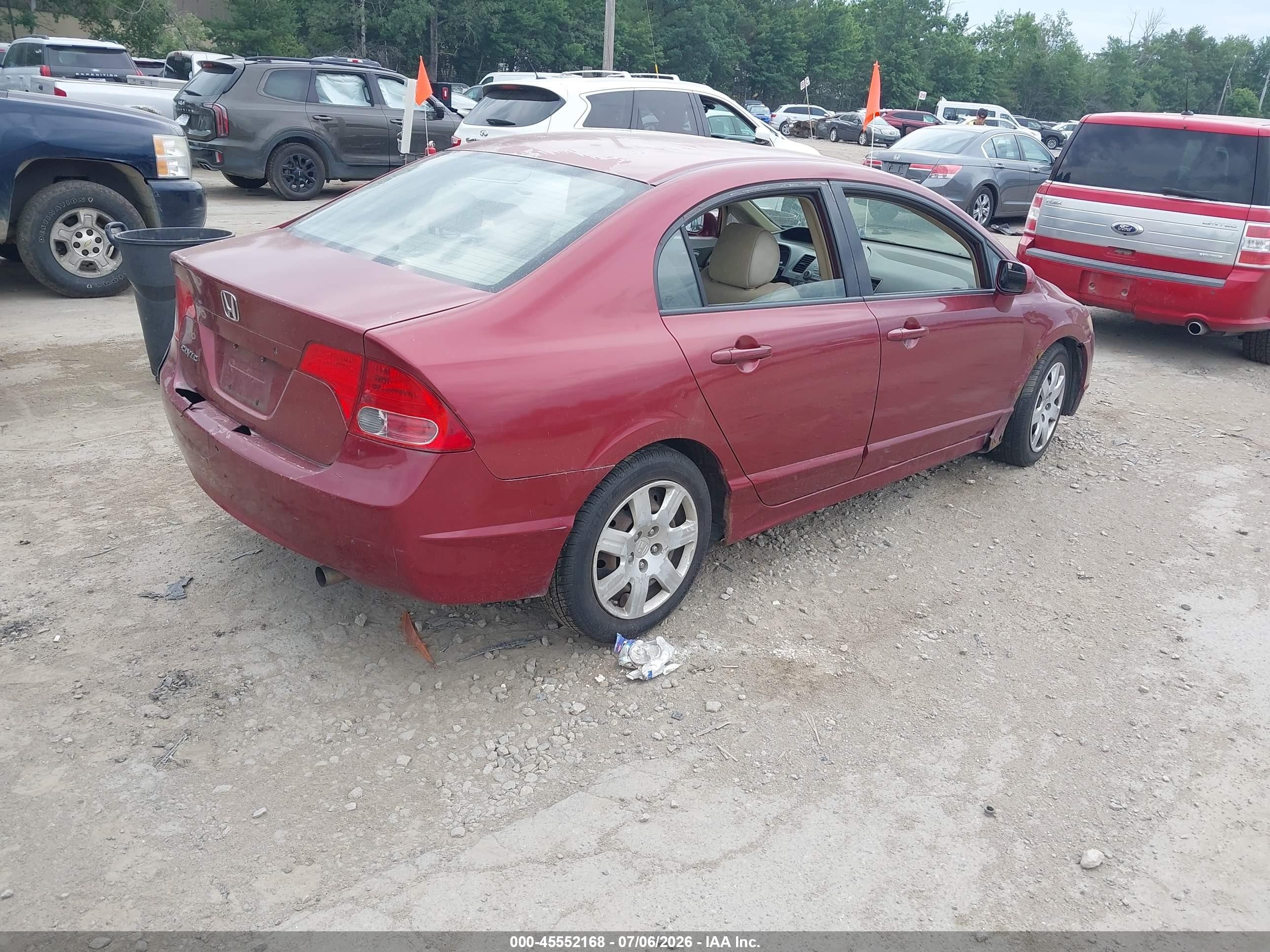 2008 Honda Civic Lx Red vin: 2HGFA16548H509386
