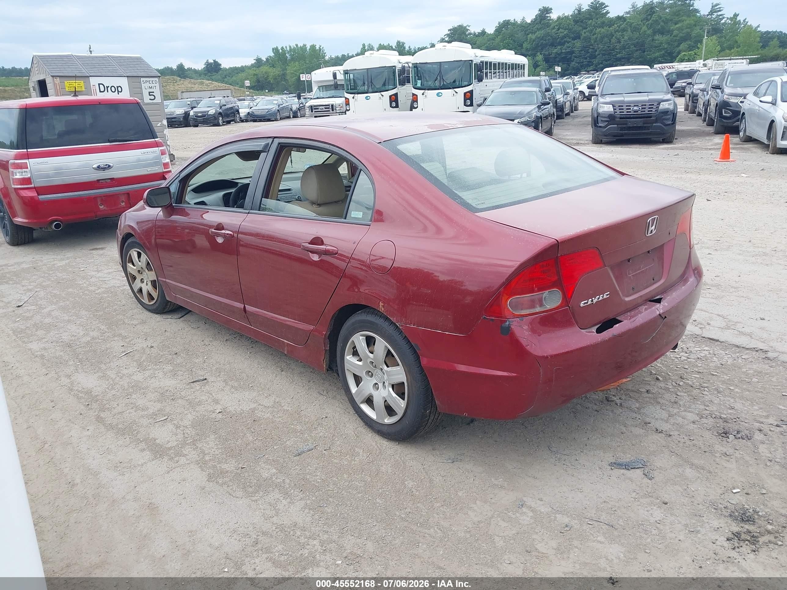 2008 Honda Civic Lx Red vin: 2HGFA16548H509386