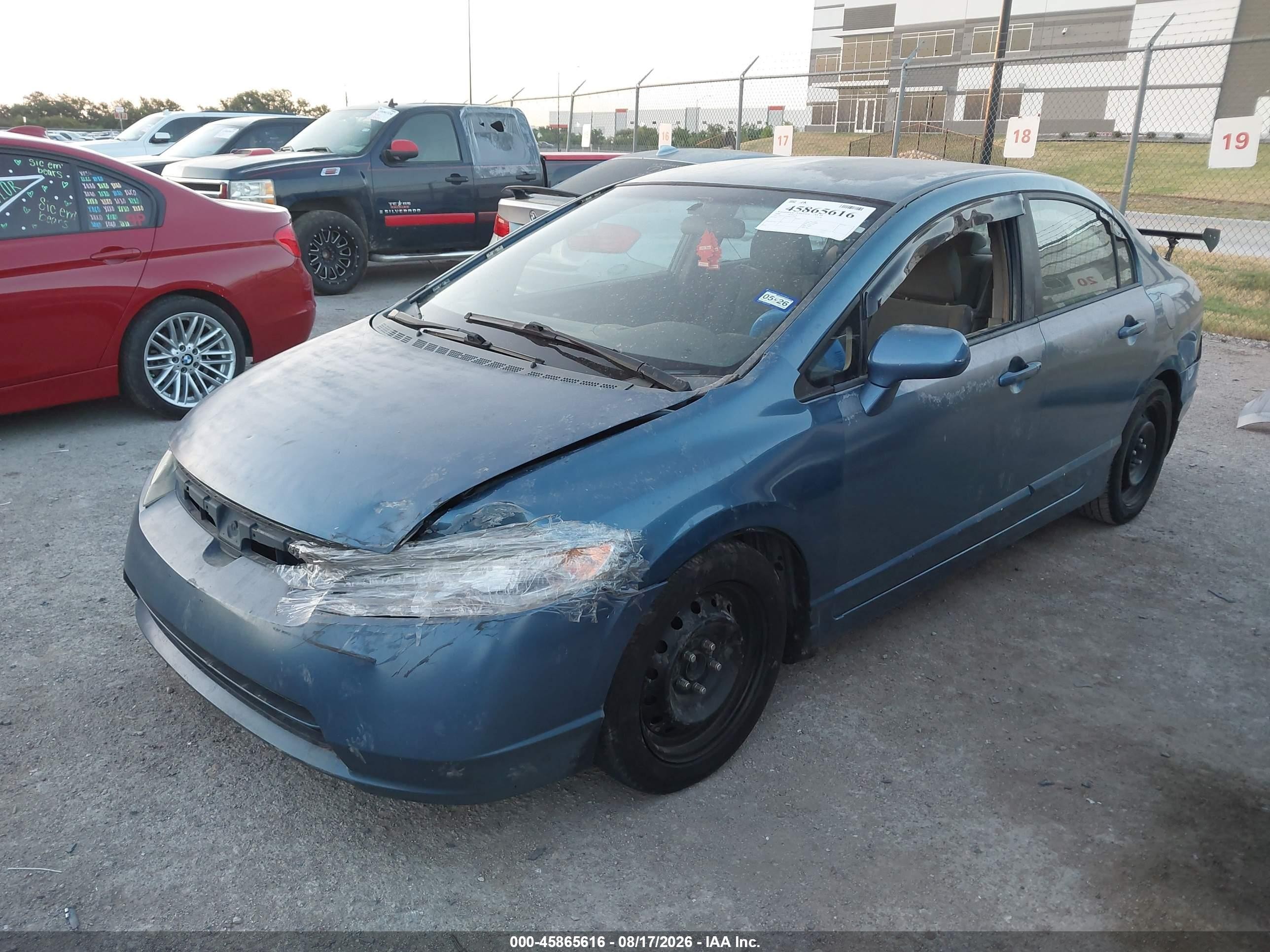 2008 Honda Civic Lx Blue vin: 2HGFA16548H511980