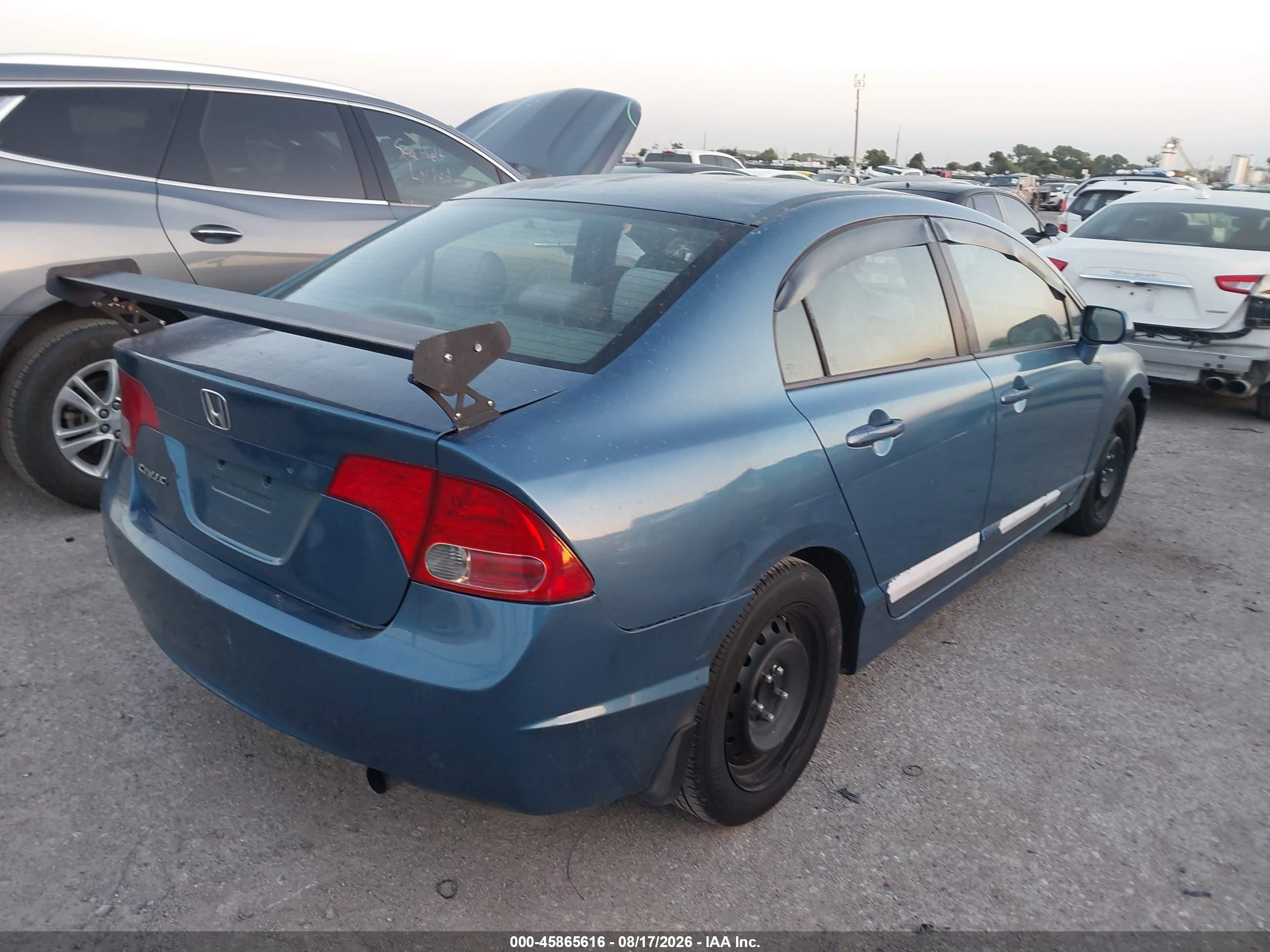2008 Honda Civic Lx Blue vin: 2HGFA16548H511980