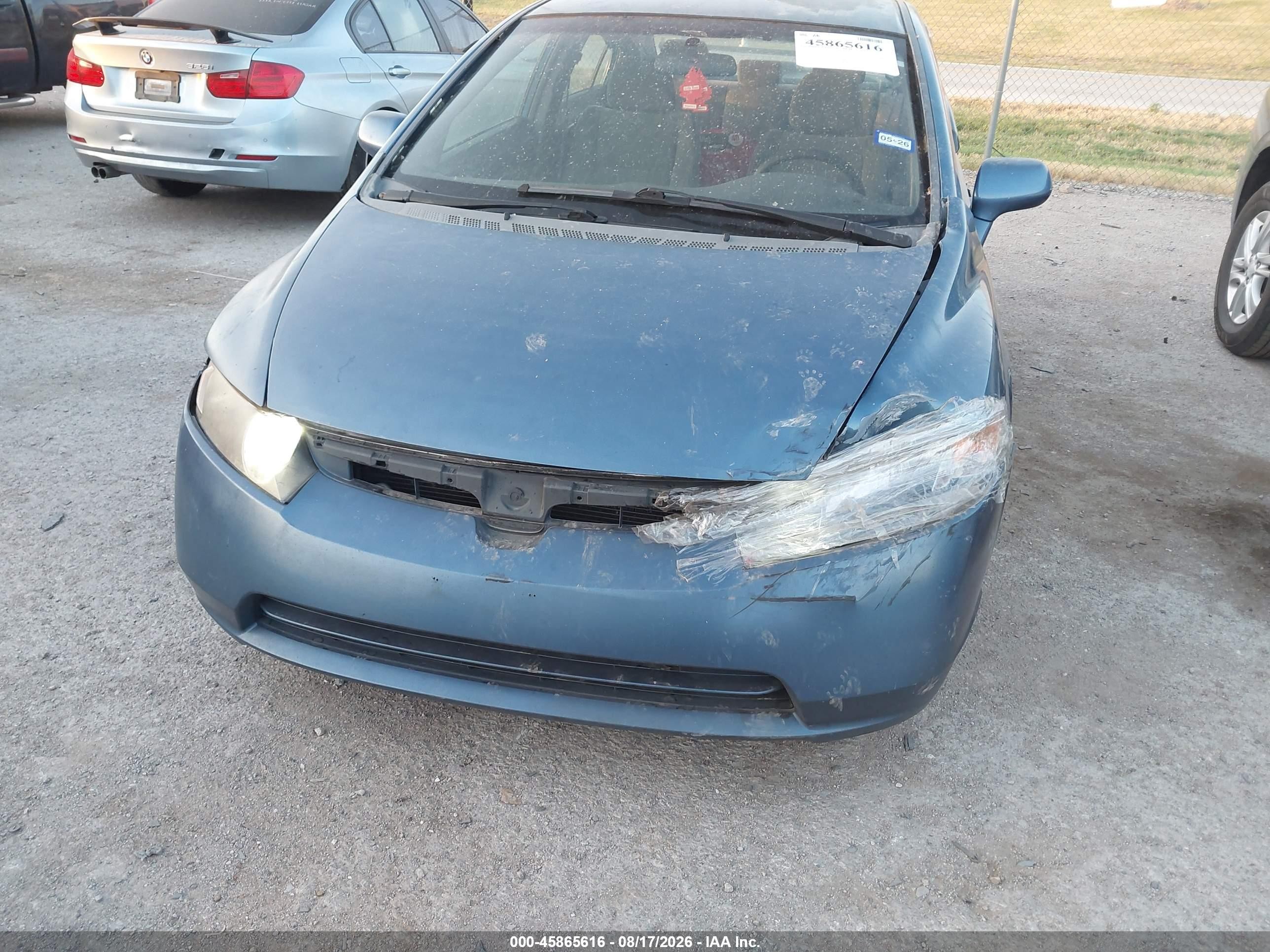 2008 Honda Civic Lx Blue vin: 2HGFA16548H511980