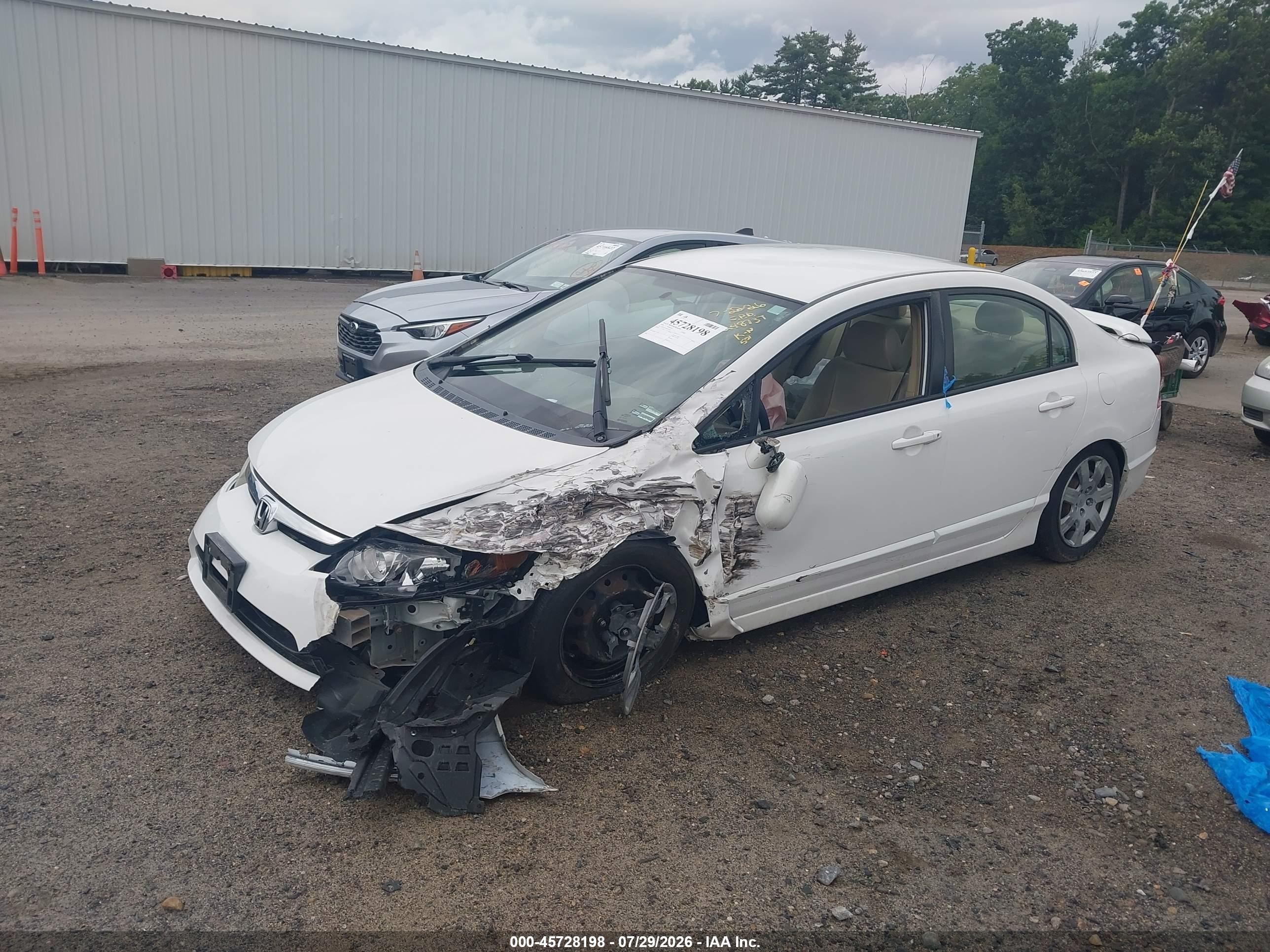 2008 Honda Civic Lx Белый vin: 2HGFA16548H517276