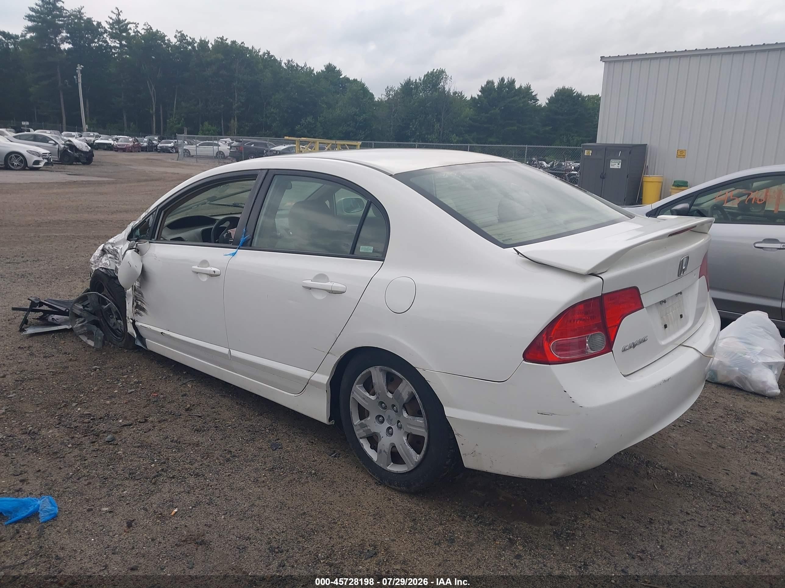 2008 Honda Civic Lx Белый vin: 2HGFA16548H517276