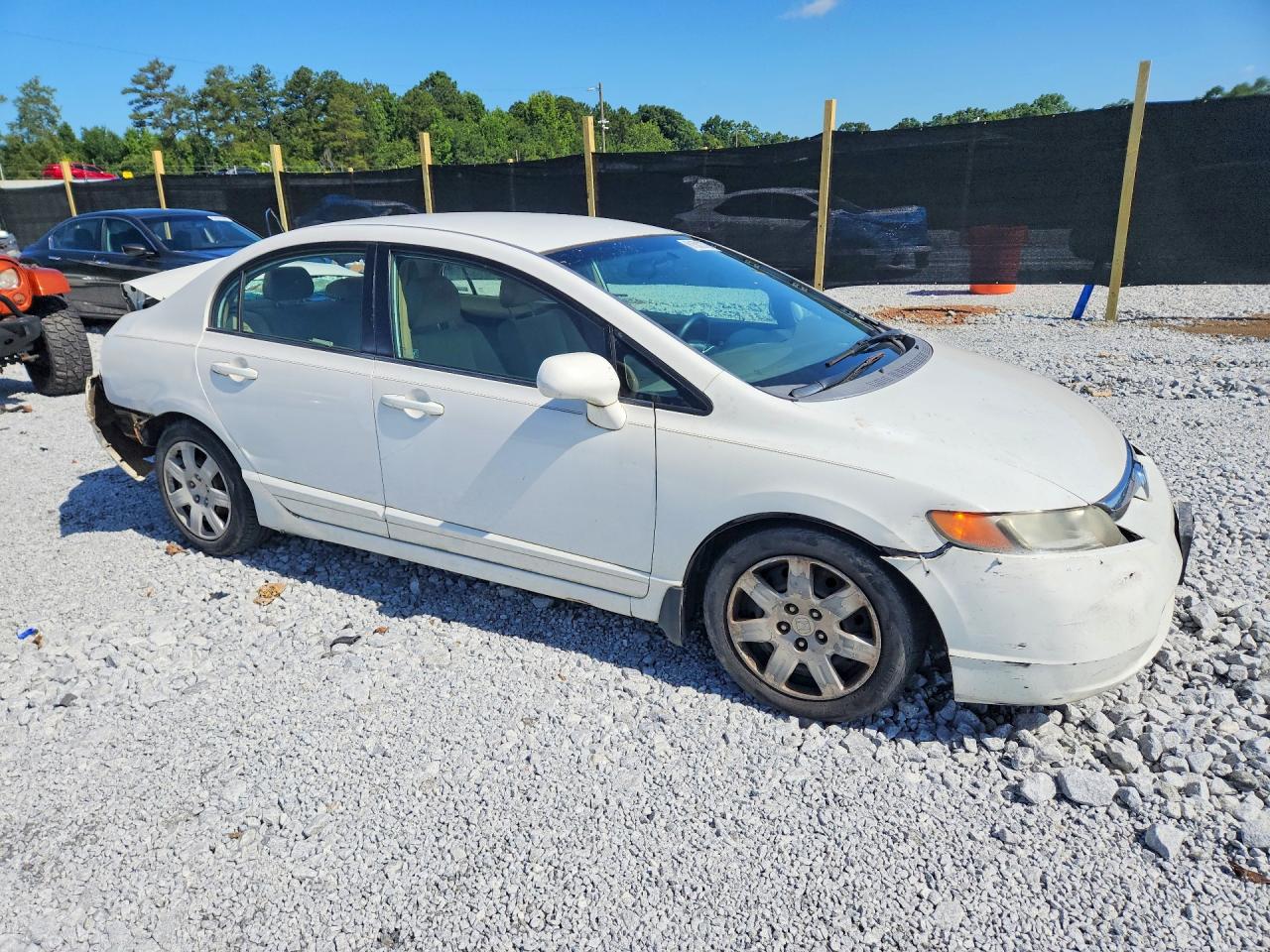2008 Honda Civic Lx White vin: 2HGFA16548H519982