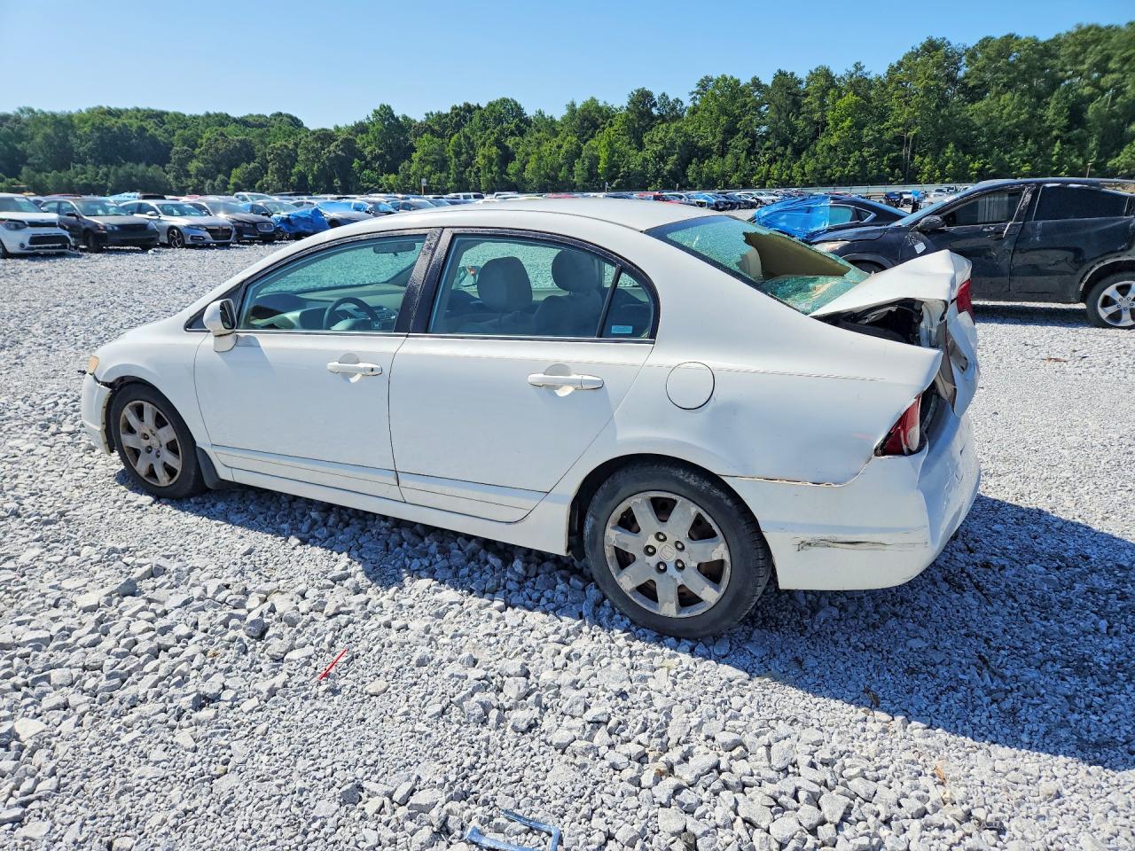2008 Honda Civic Lx White vin: 2HGFA16548H519982