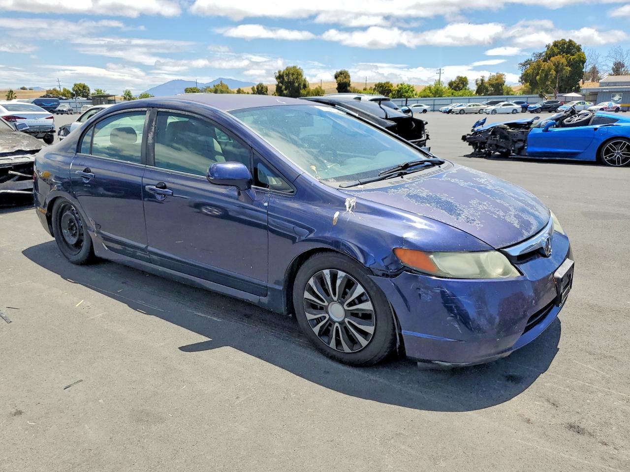2008 Honda Civic Lx Blue vin: 2HGFA16548H521151