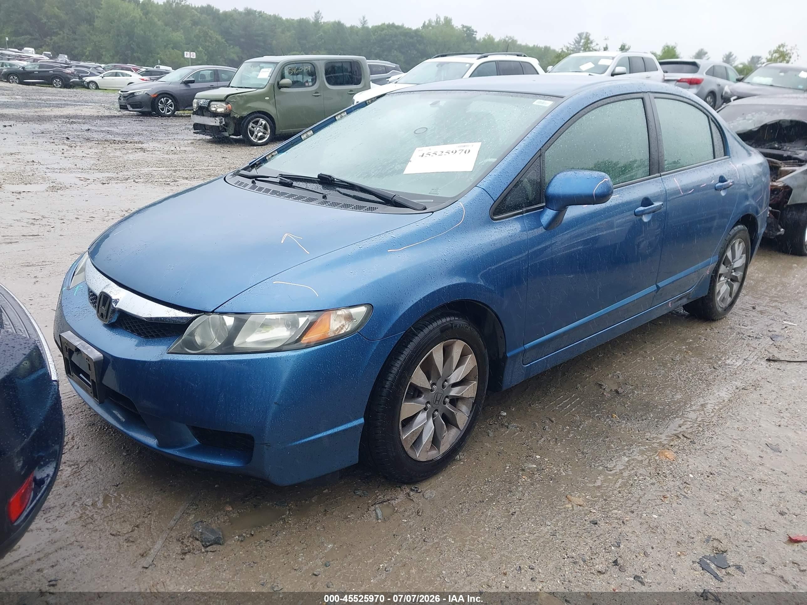 2009 Honda Civic Lx Blue vin: 2HGFA16549H326698