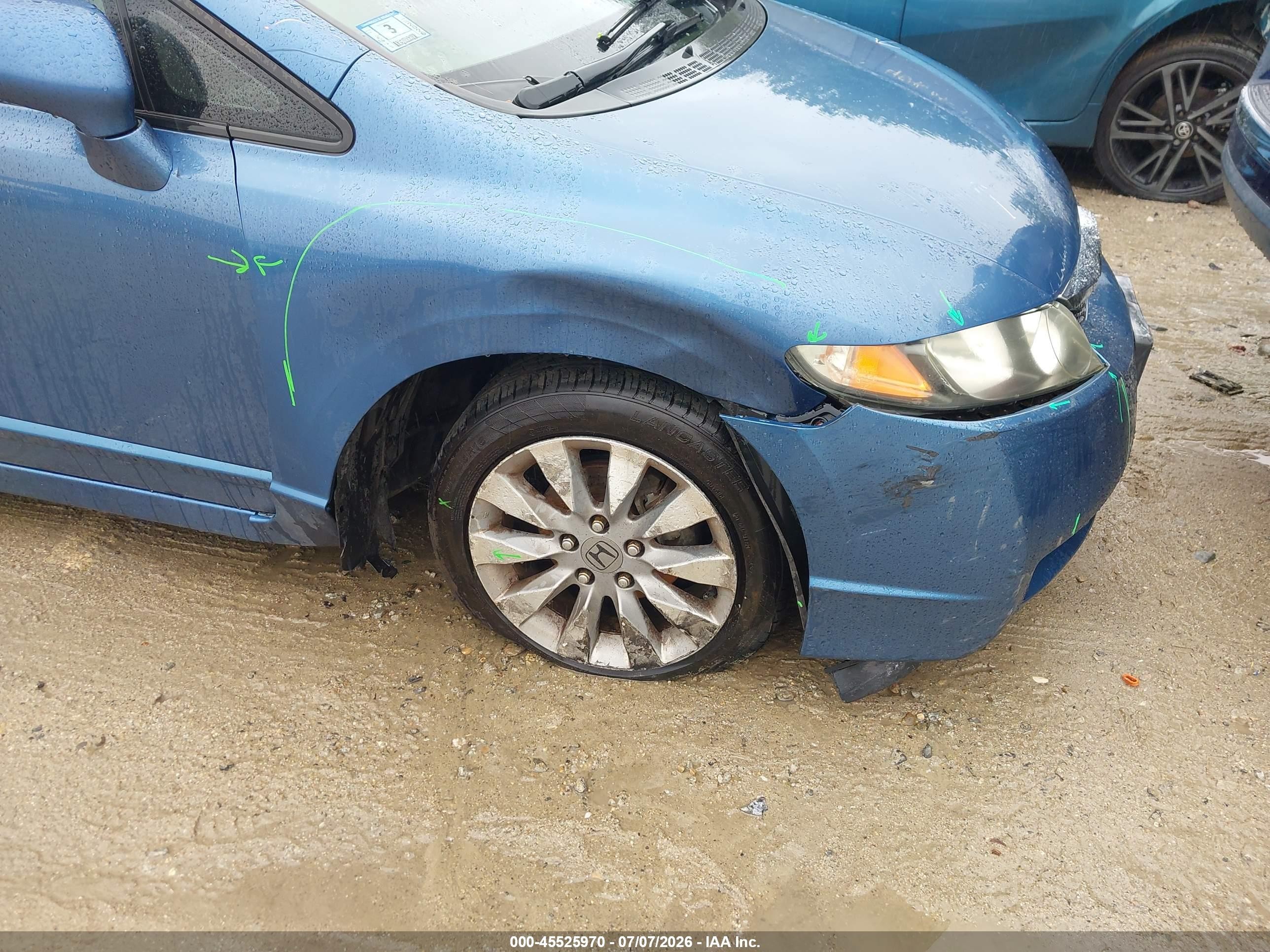 2009 Honda Civic Lx Blue vin: 2HGFA16549H326698