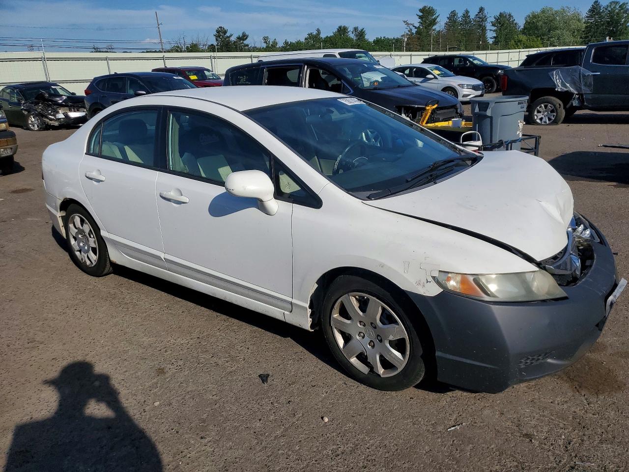 2009 Honda Civic Lx White vin: 2HGFA16549H352878