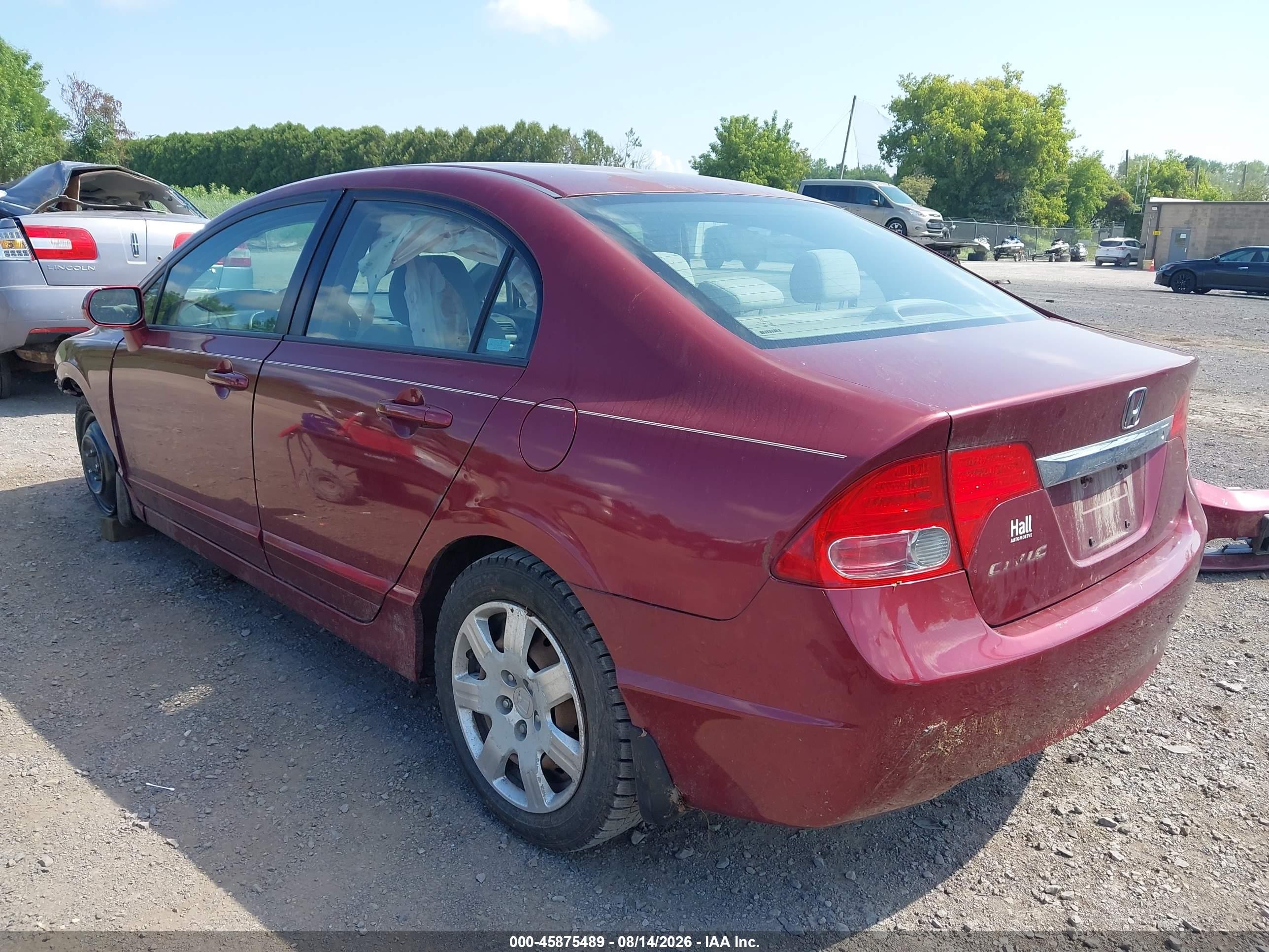 2009 Honda Civic Lx Red vin: 2HGFA16549H360348