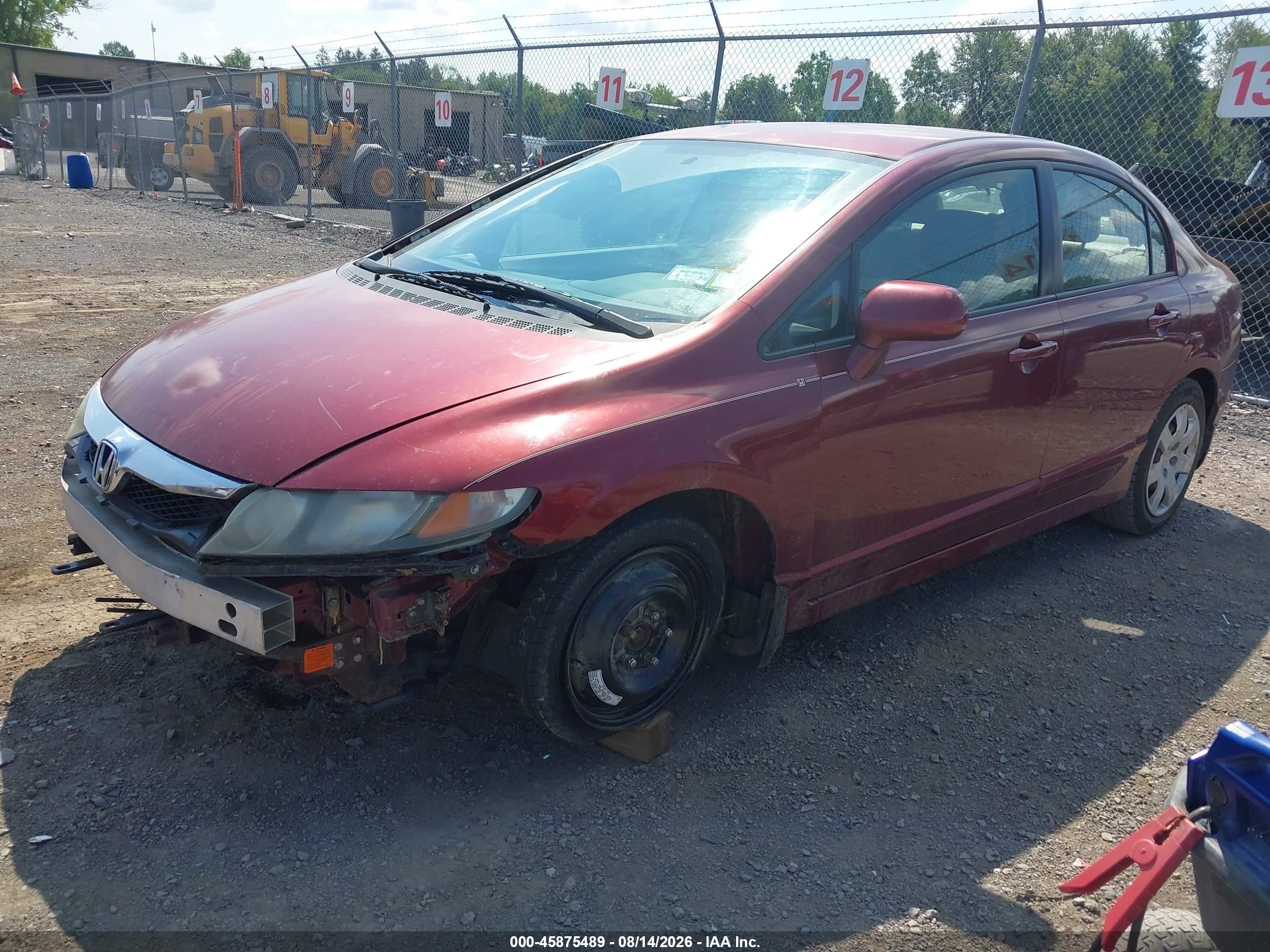 2009 Honda Civic Lx Red vin: 2HGFA16549H360348