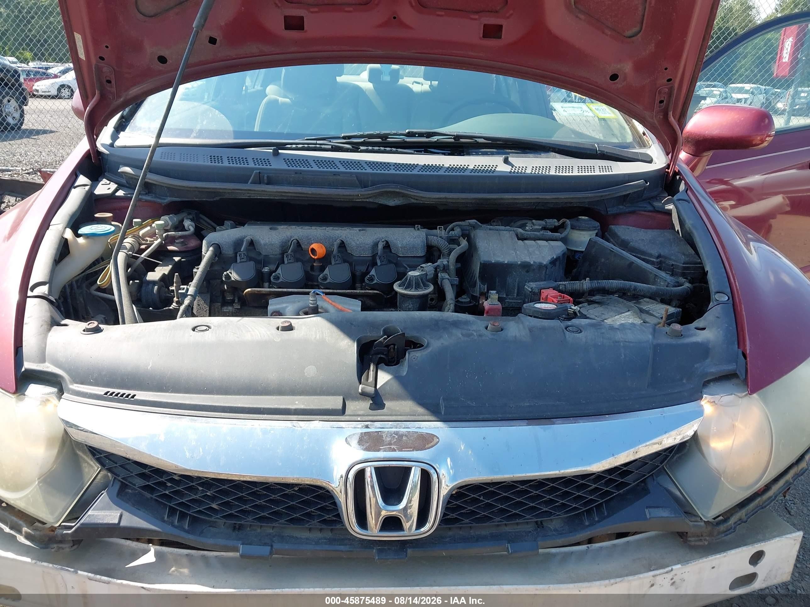 2009 Honda Civic Lx Red vin: 2HGFA16549H360348