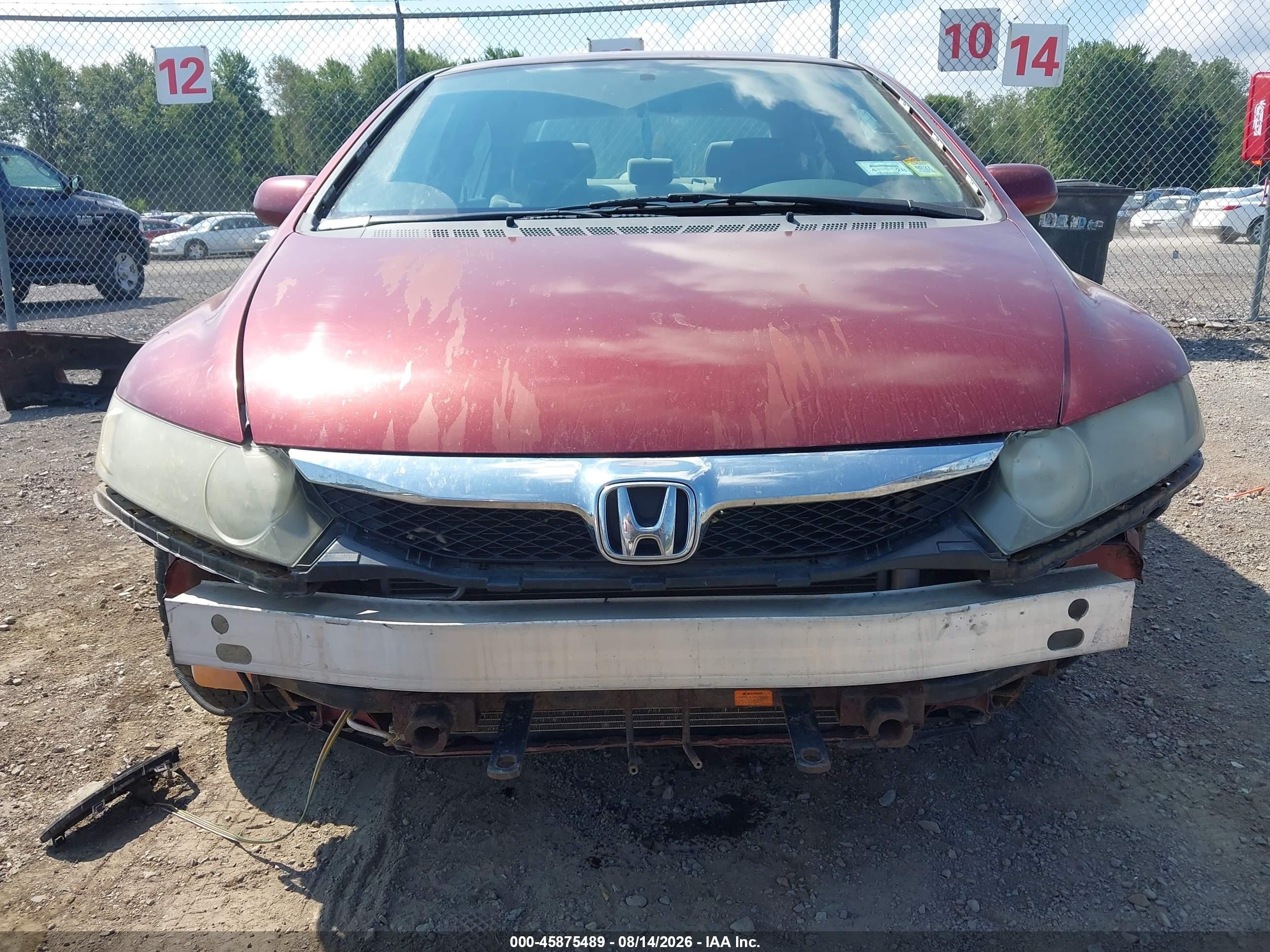 2009 Honda Civic Lx Red vin: 2HGFA16549H360348
