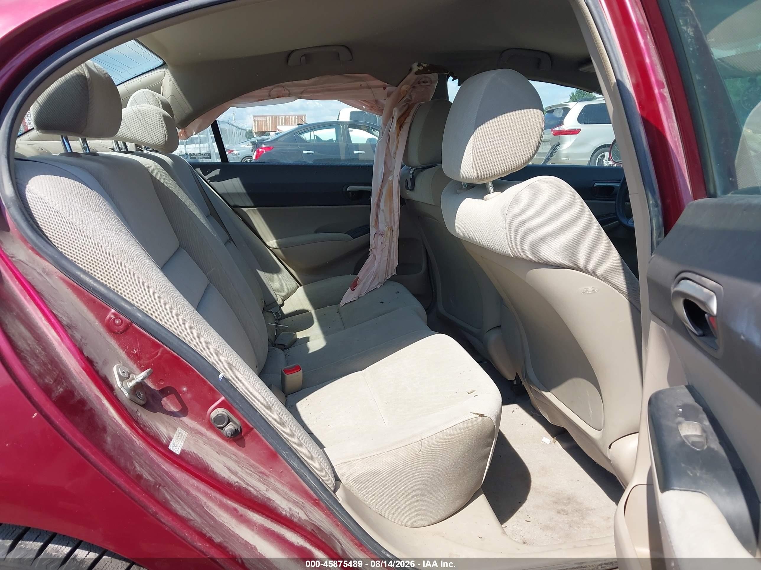 2009 Honda Civic Lx Red vin: 2HGFA16549H360348