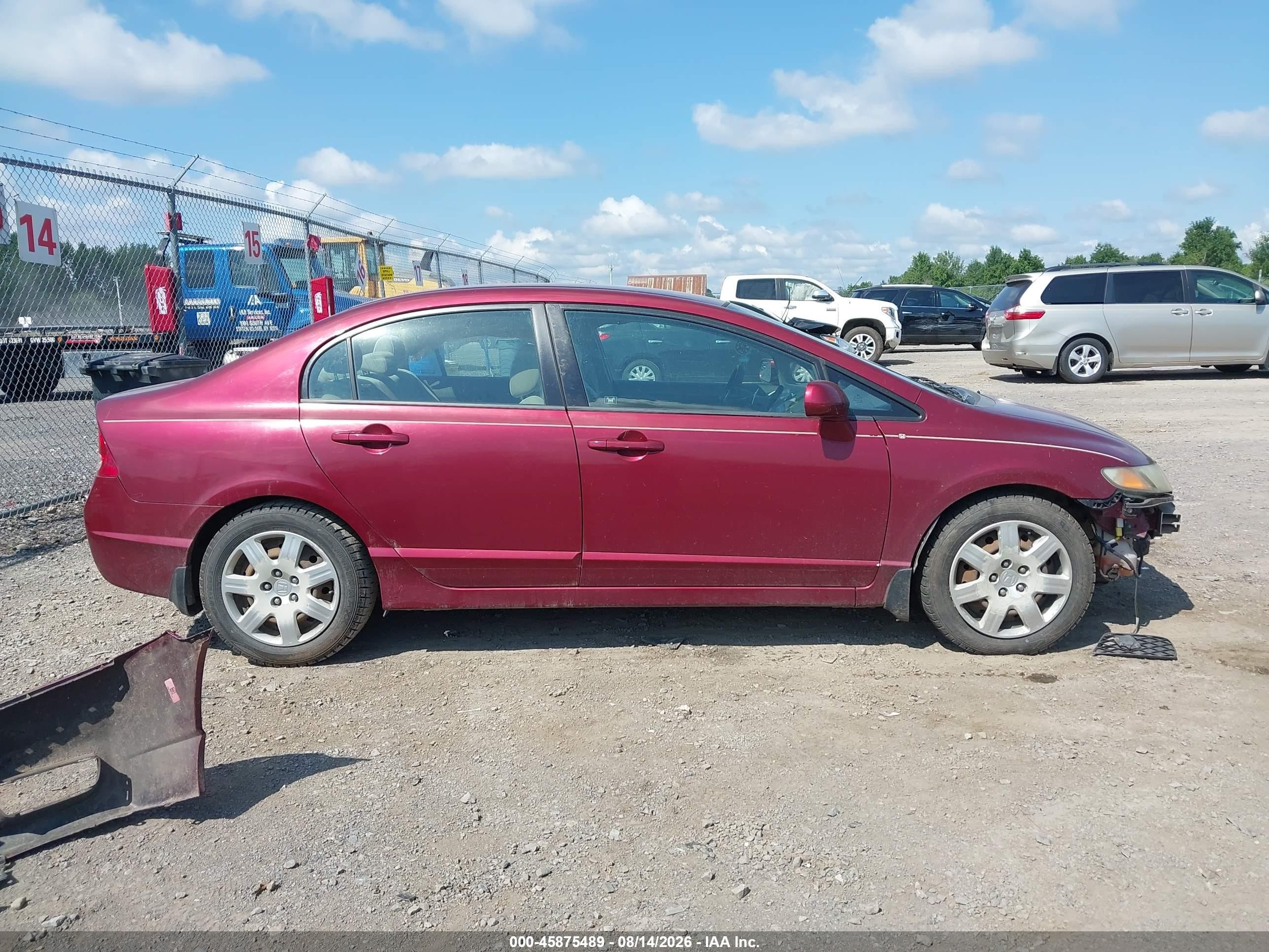2009 Honda Civic Lx Red vin: 2HGFA16549H360348