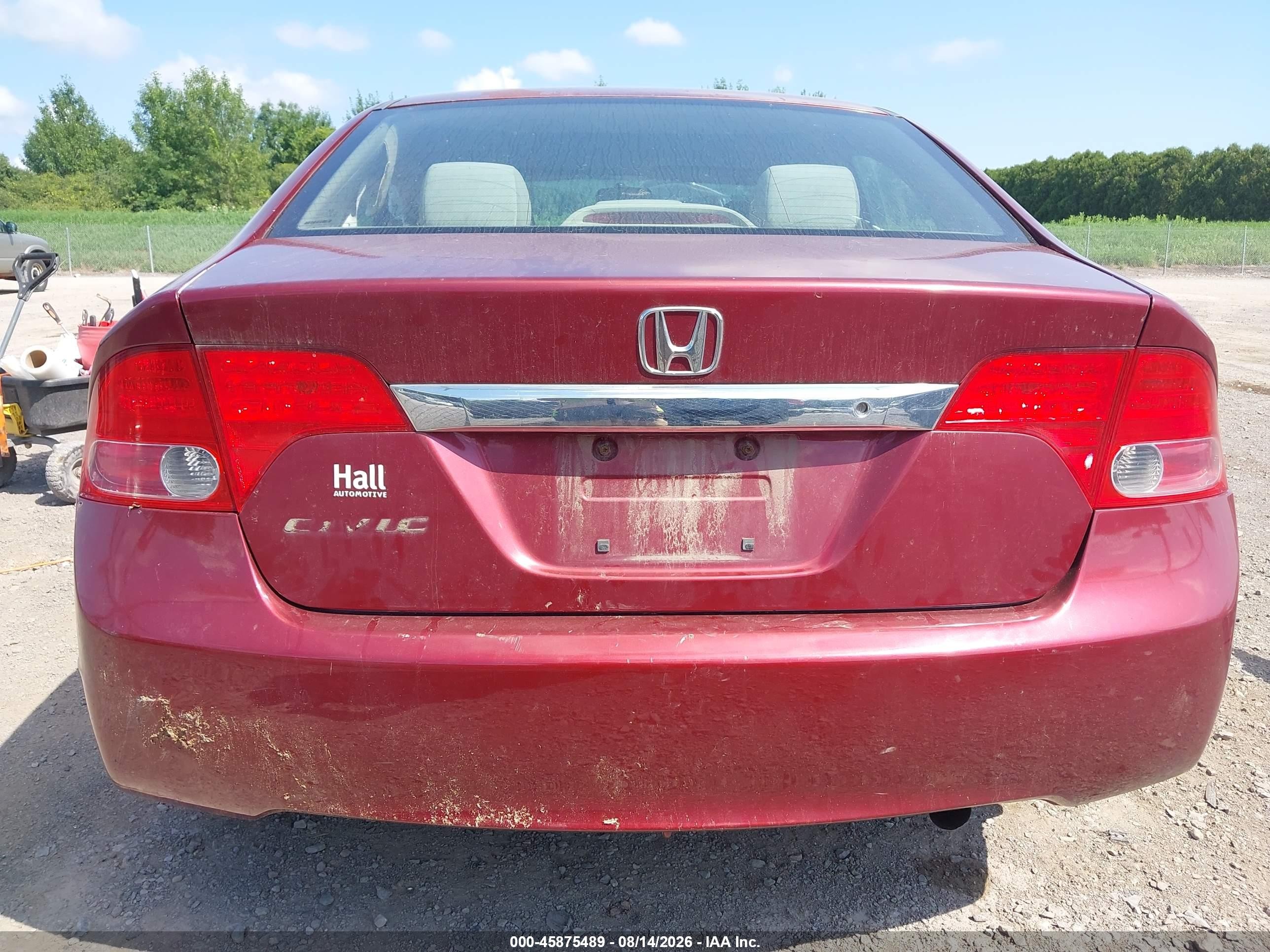 2009 Honda Civic Lx Red vin: 2HGFA16549H360348