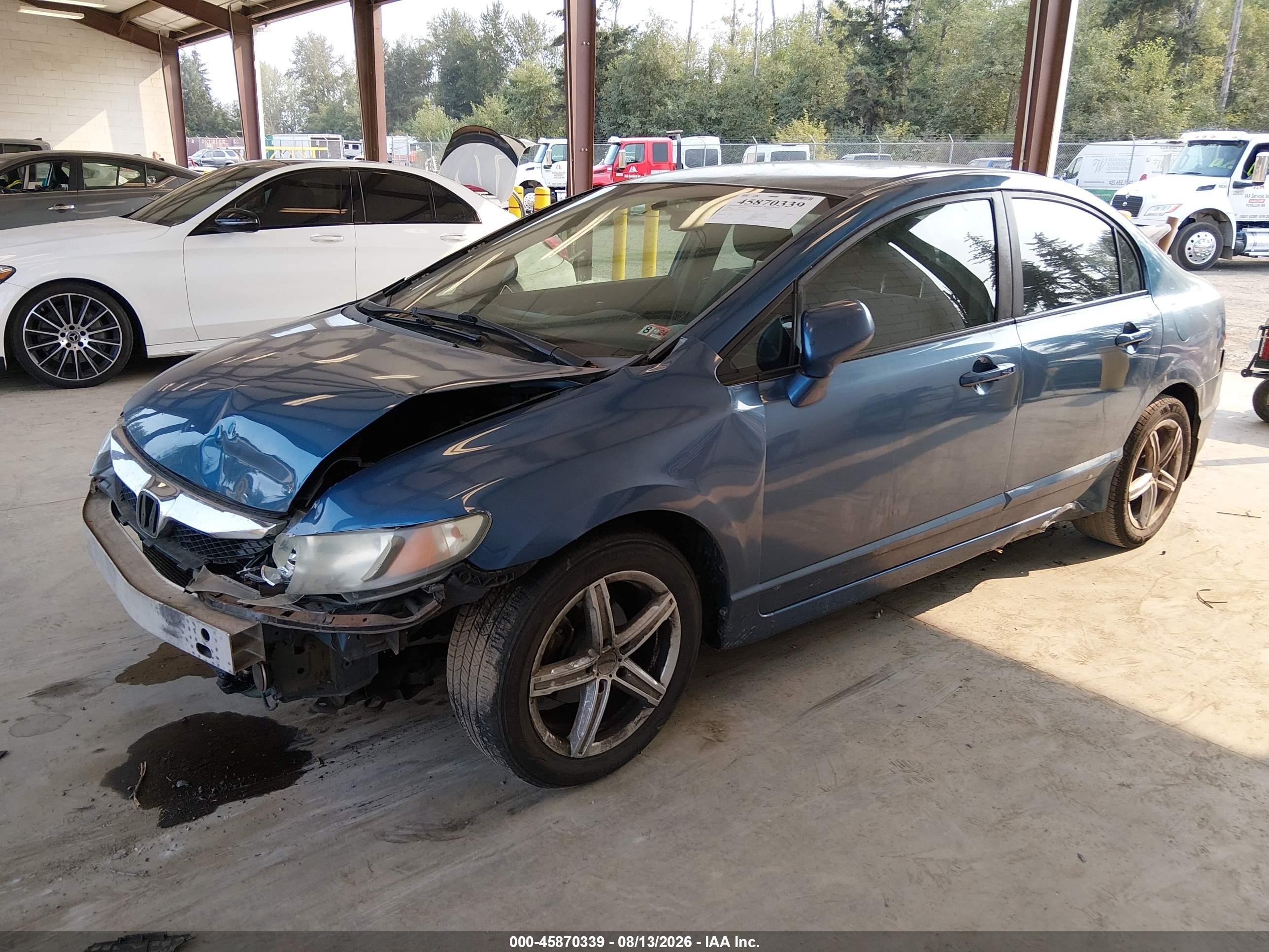 2009 Honda Civic Lx Blue vin: 2HGFA16549H364349