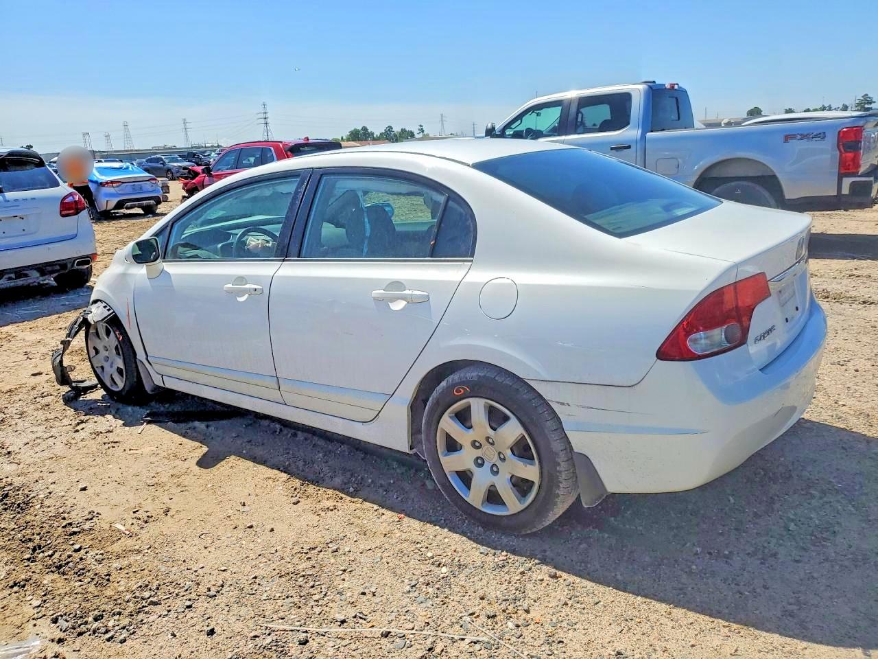 2009 Honda Civic Lx White vin: 2HGFA16549H368305