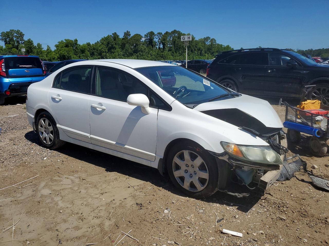 2009 Honda Civic Lx White vin: 2HGFA16549H368305