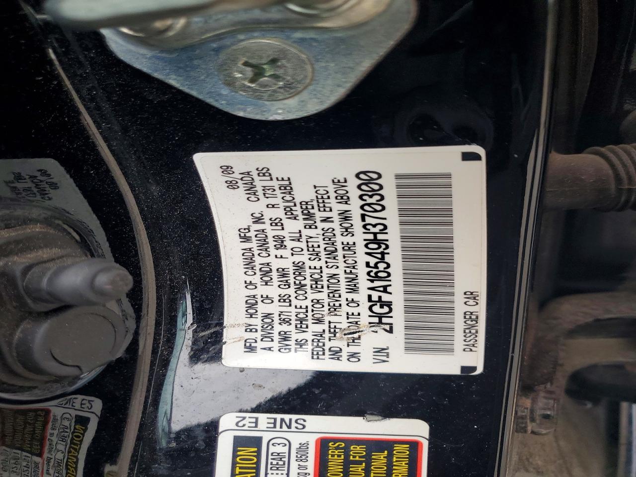 2009 Honda Civic Lx Black vin: 2HGFA16549H370300