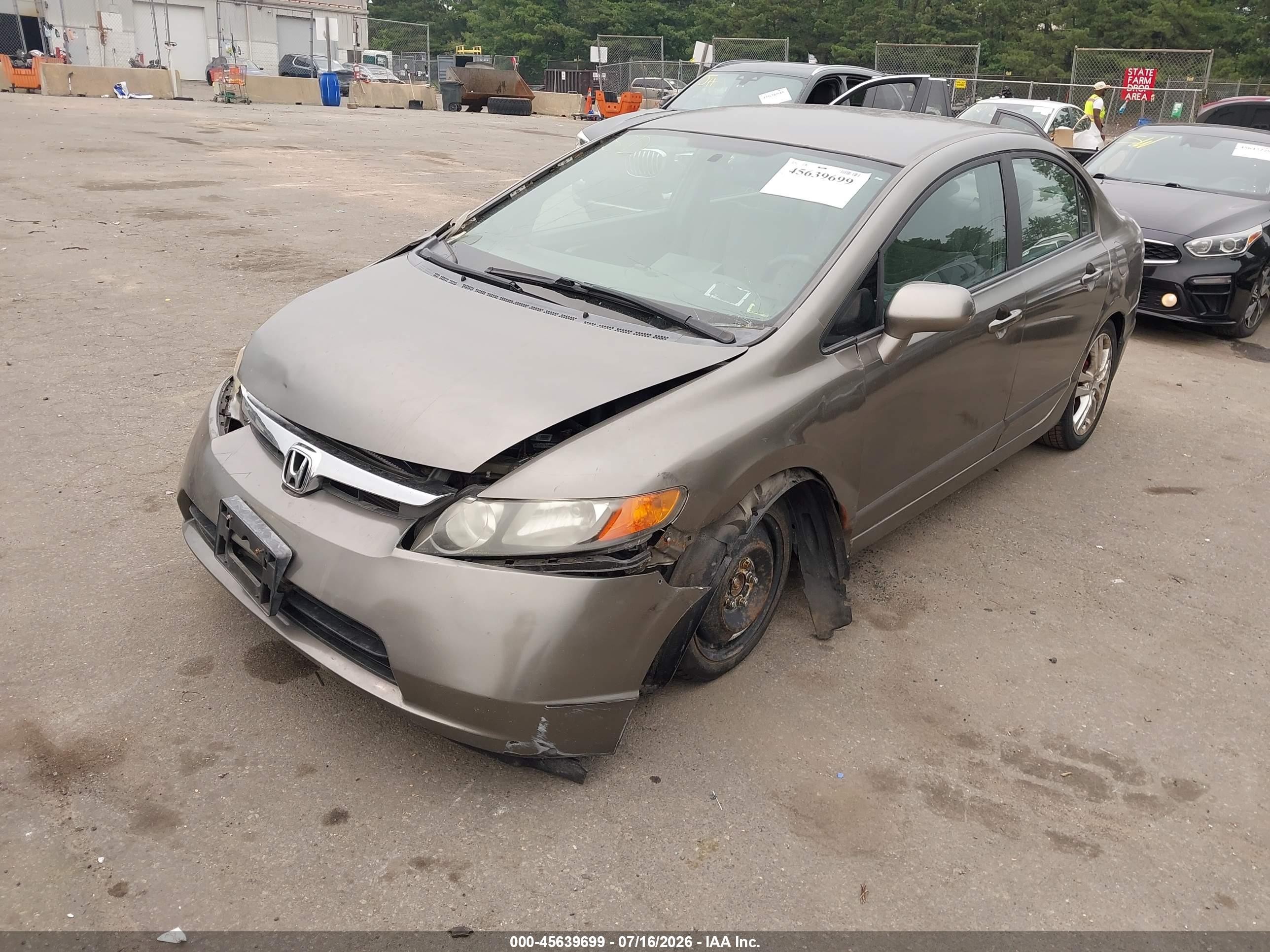 2006 Honda Civic Lx Gray vin: 2HGFA16556H514285