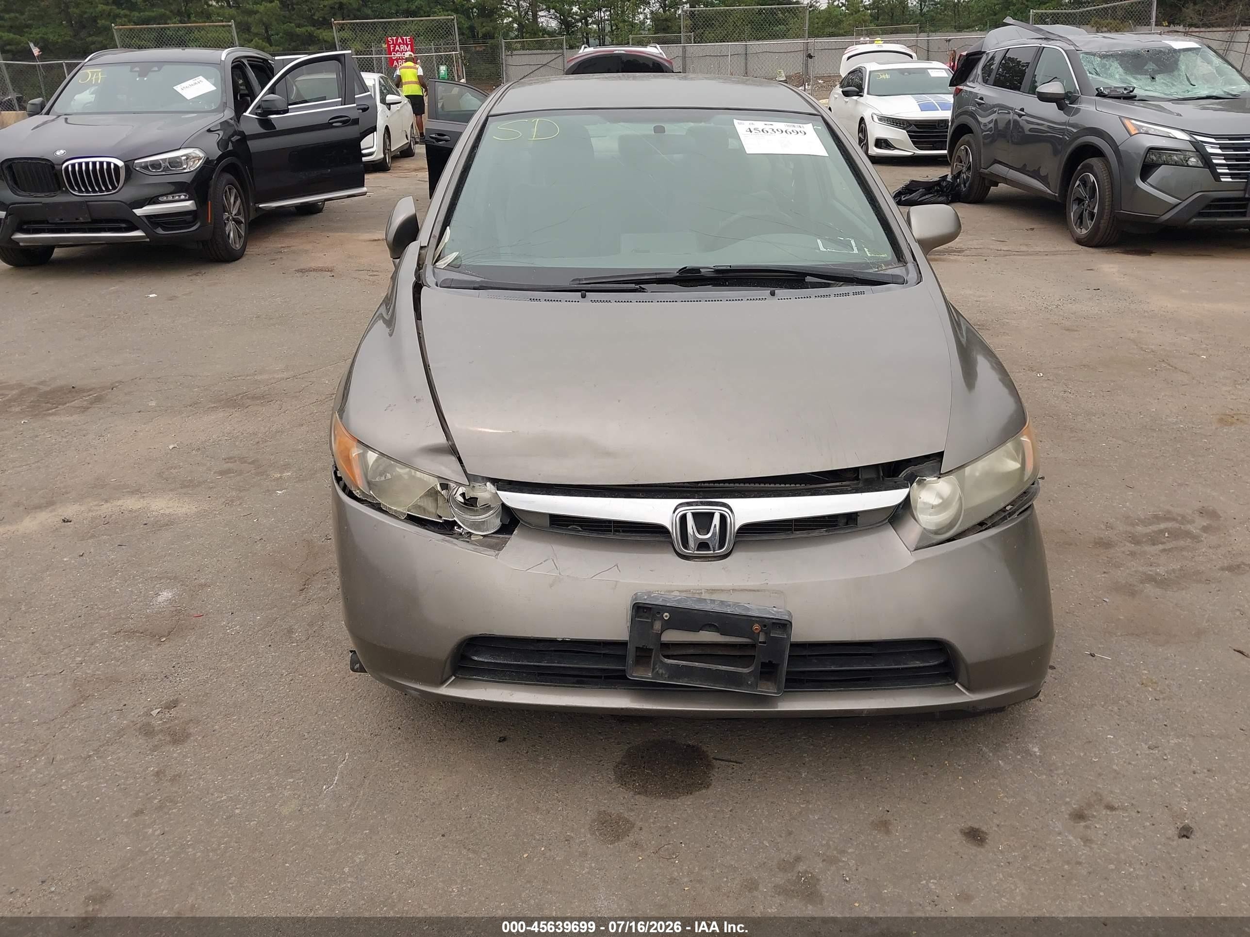 2006 Honda Civic Lx Gray vin: 2HGFA16556H514285