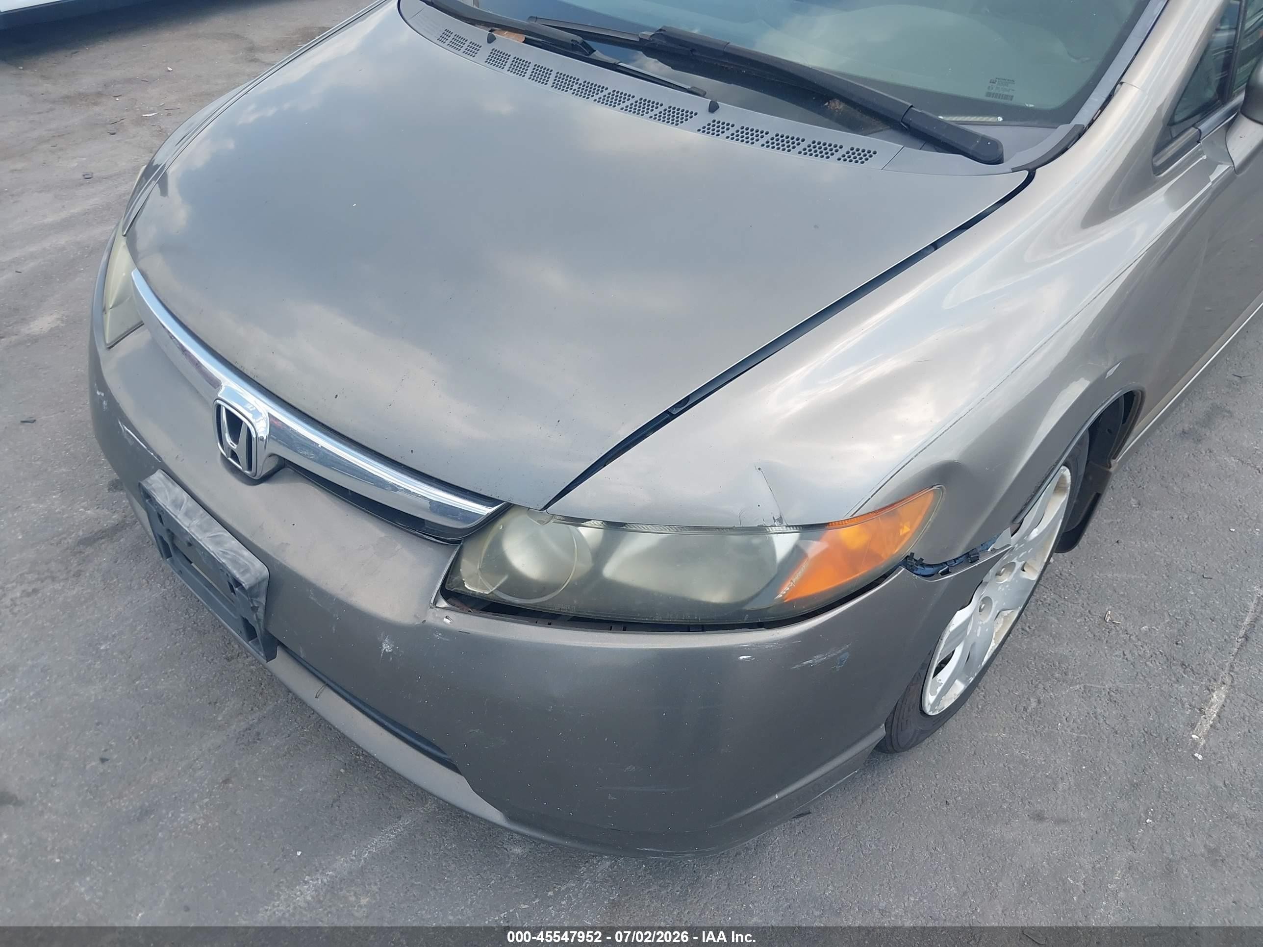 2007 Honda Civic Lx Gray vin: 2HGFA16557H313147