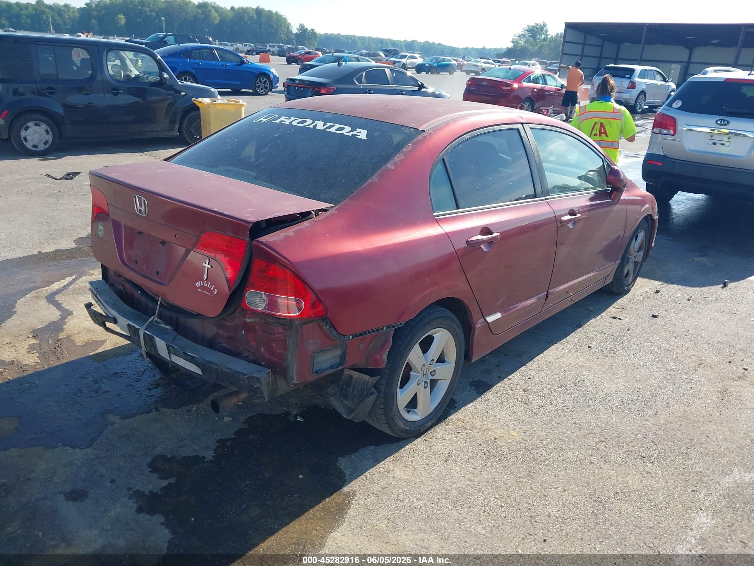2008 Honda Civic Lx Red vin: 2HGFA16558H534815