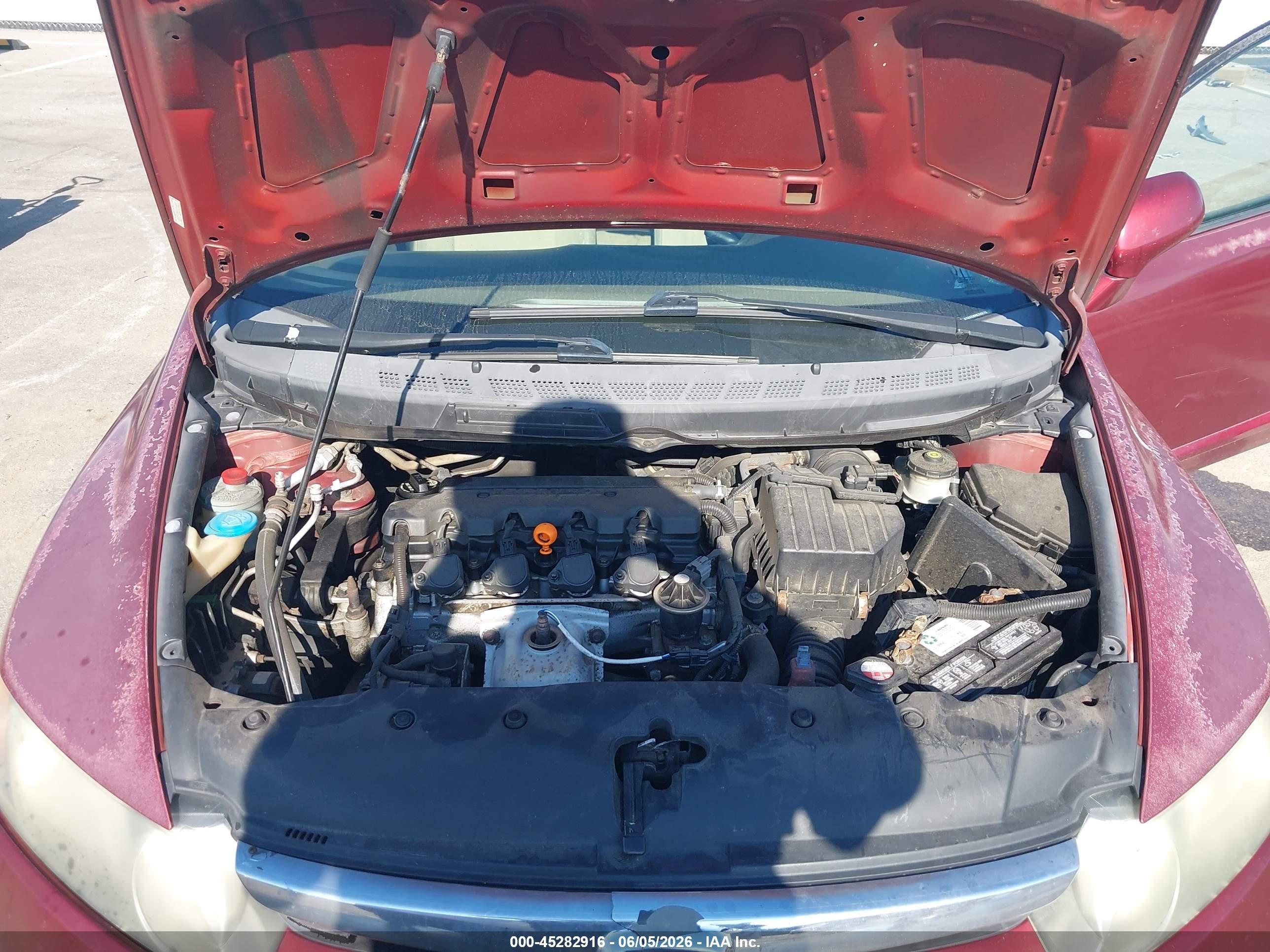 2008 Honda Civic Lx Red vin: 2HGFA16558H534815