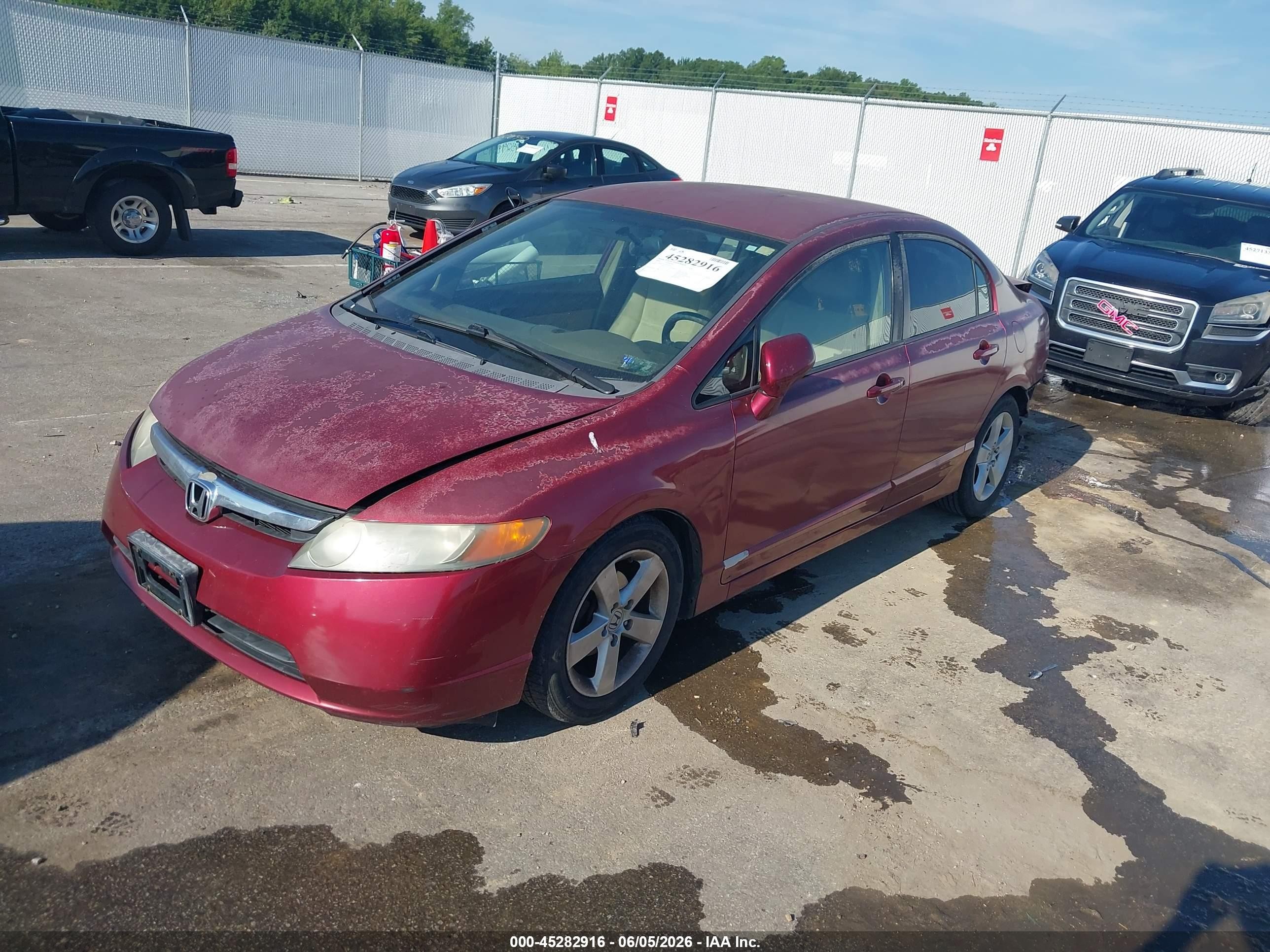 2008 Honda Civic Lx Red vin: 2HGFA16558H534815