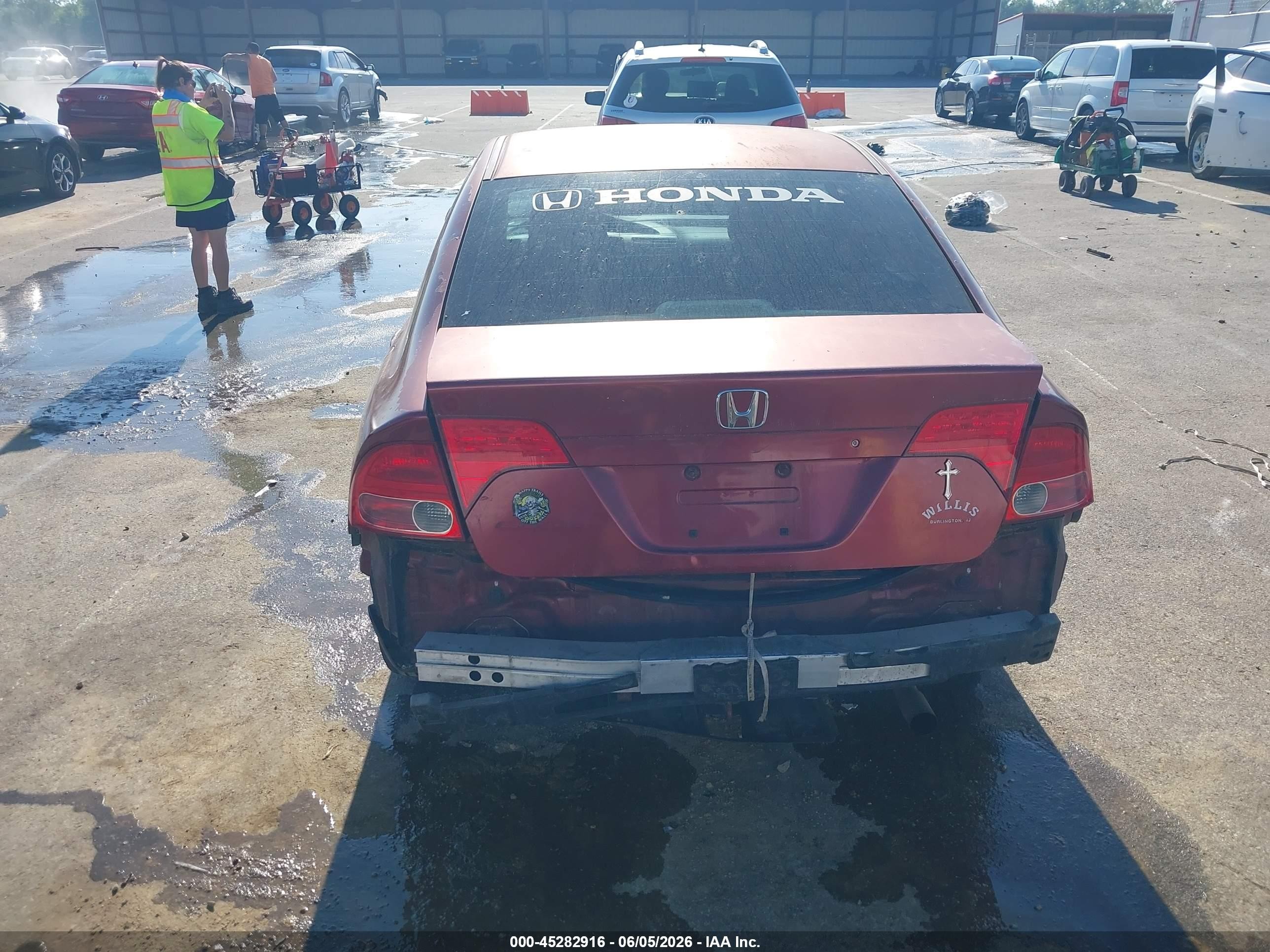 2008 Honda Civic Lx Red vin: 2HGFA16558H534815