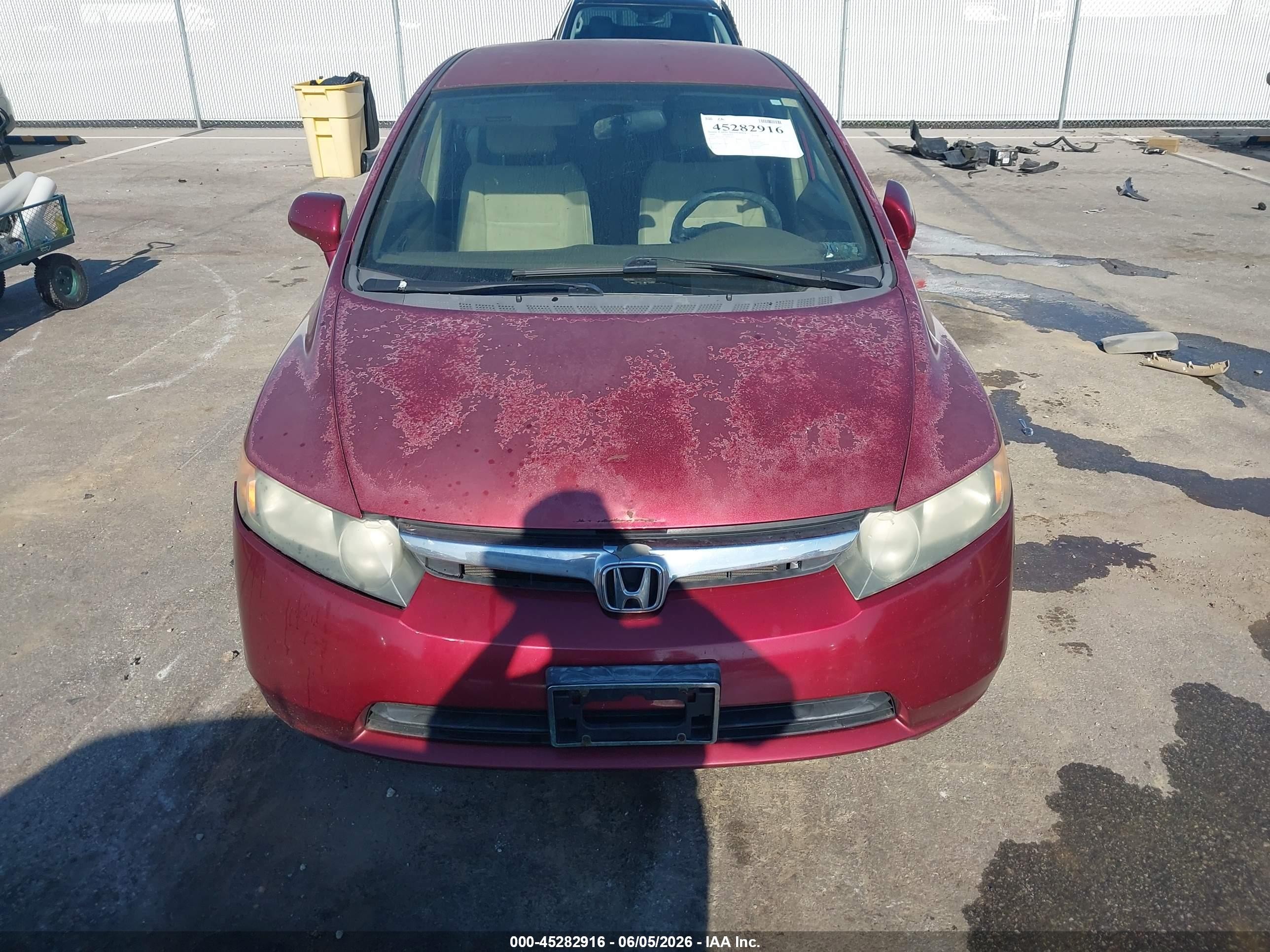 2008 Honda Civic Lx Red vin: 2HGFA16558H534815