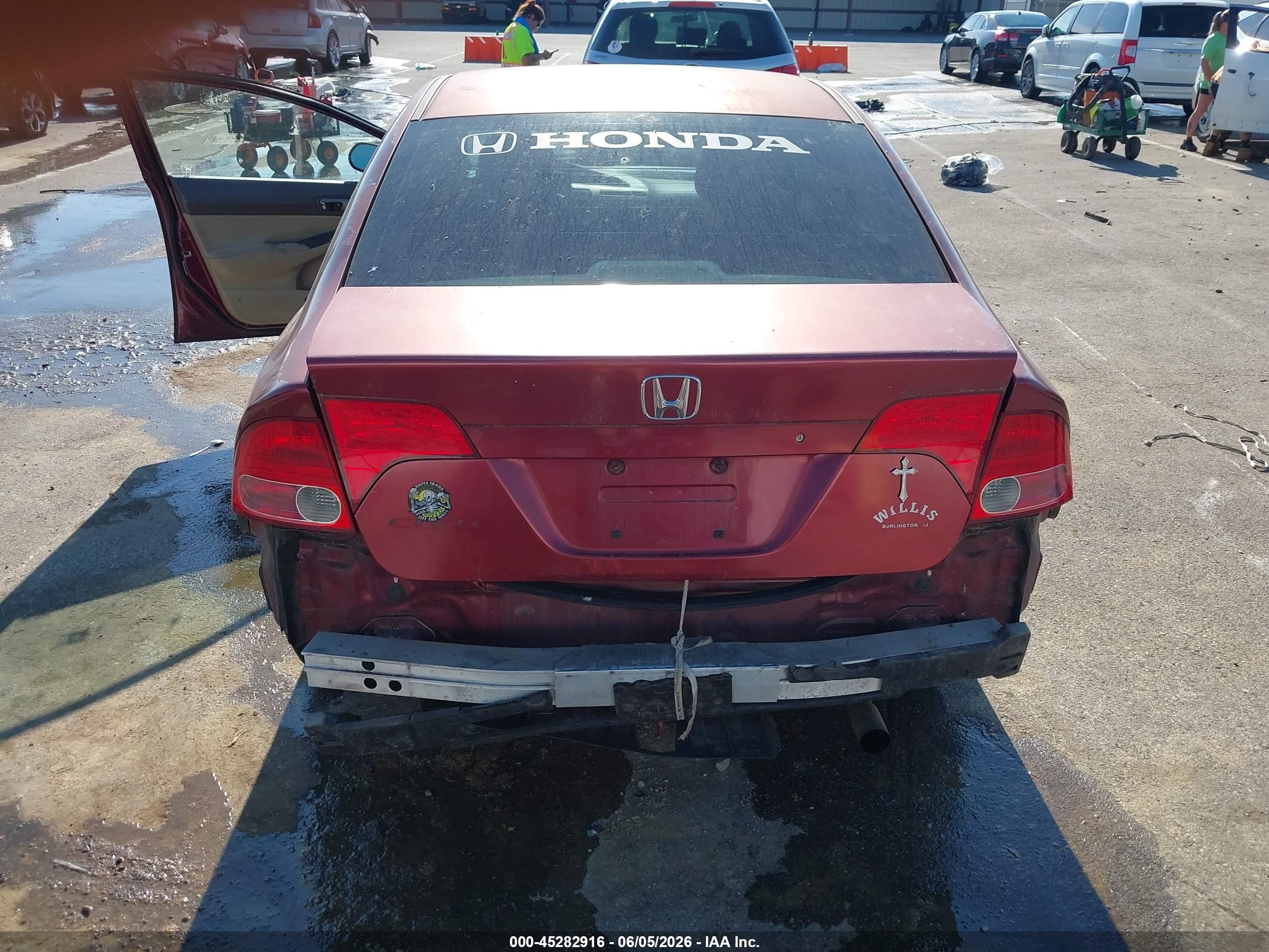 2008 Honda Civic Lx Red vin: 2HGFA16558H534815