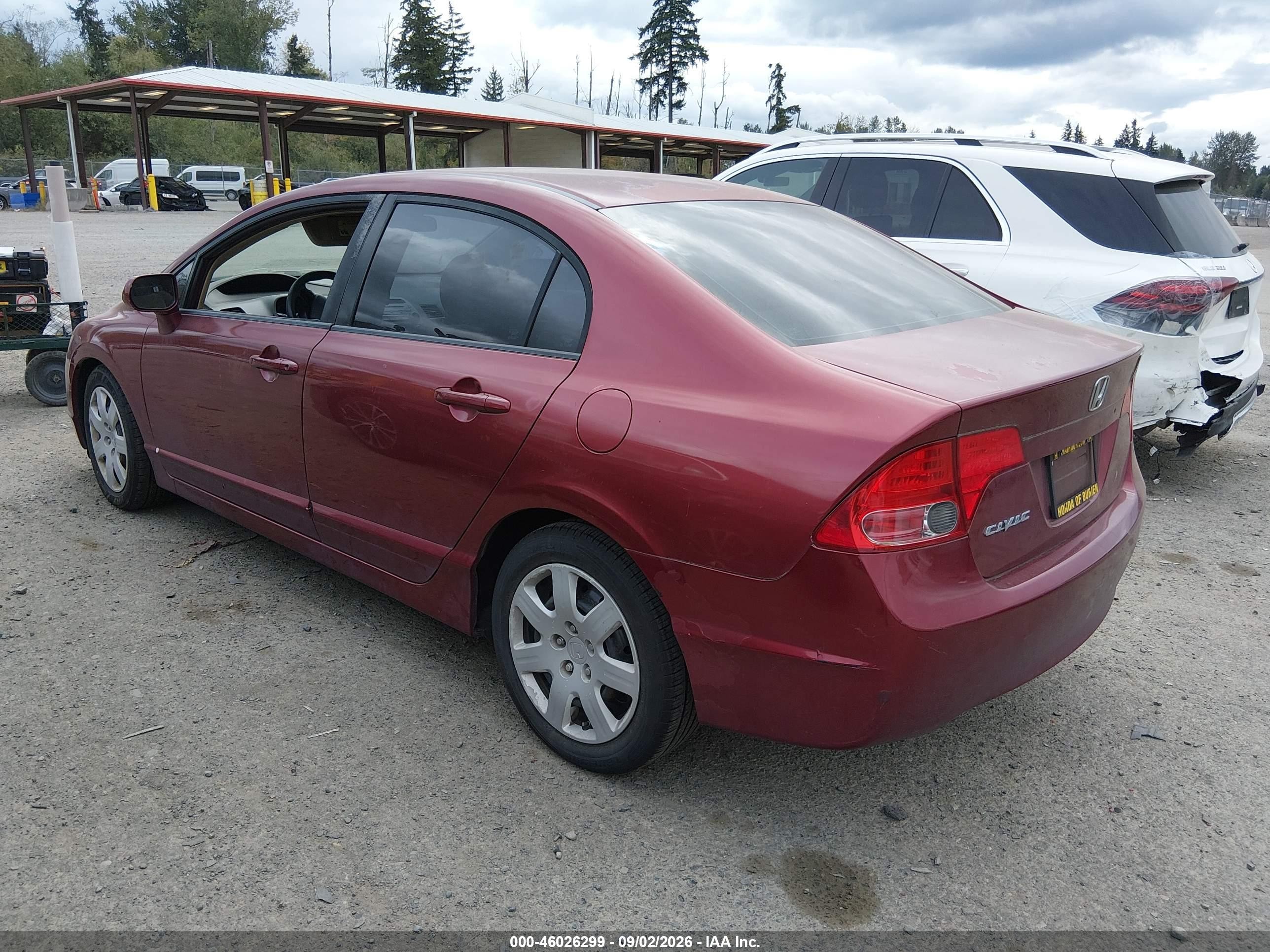 2008 Honda Civic Lx Burgundy vin: 2HGFA16558H535396