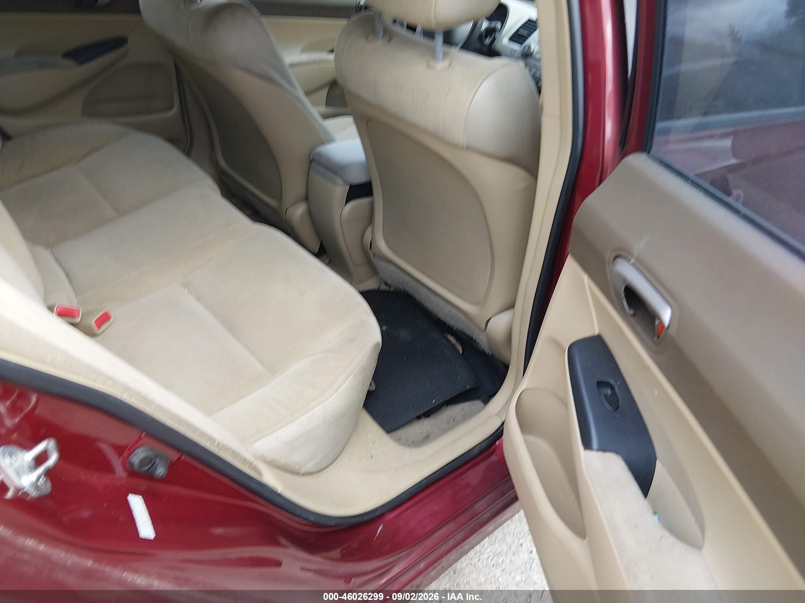 2008 Honda Civic Lx Burgundy vin: 2HGFA16558H535396