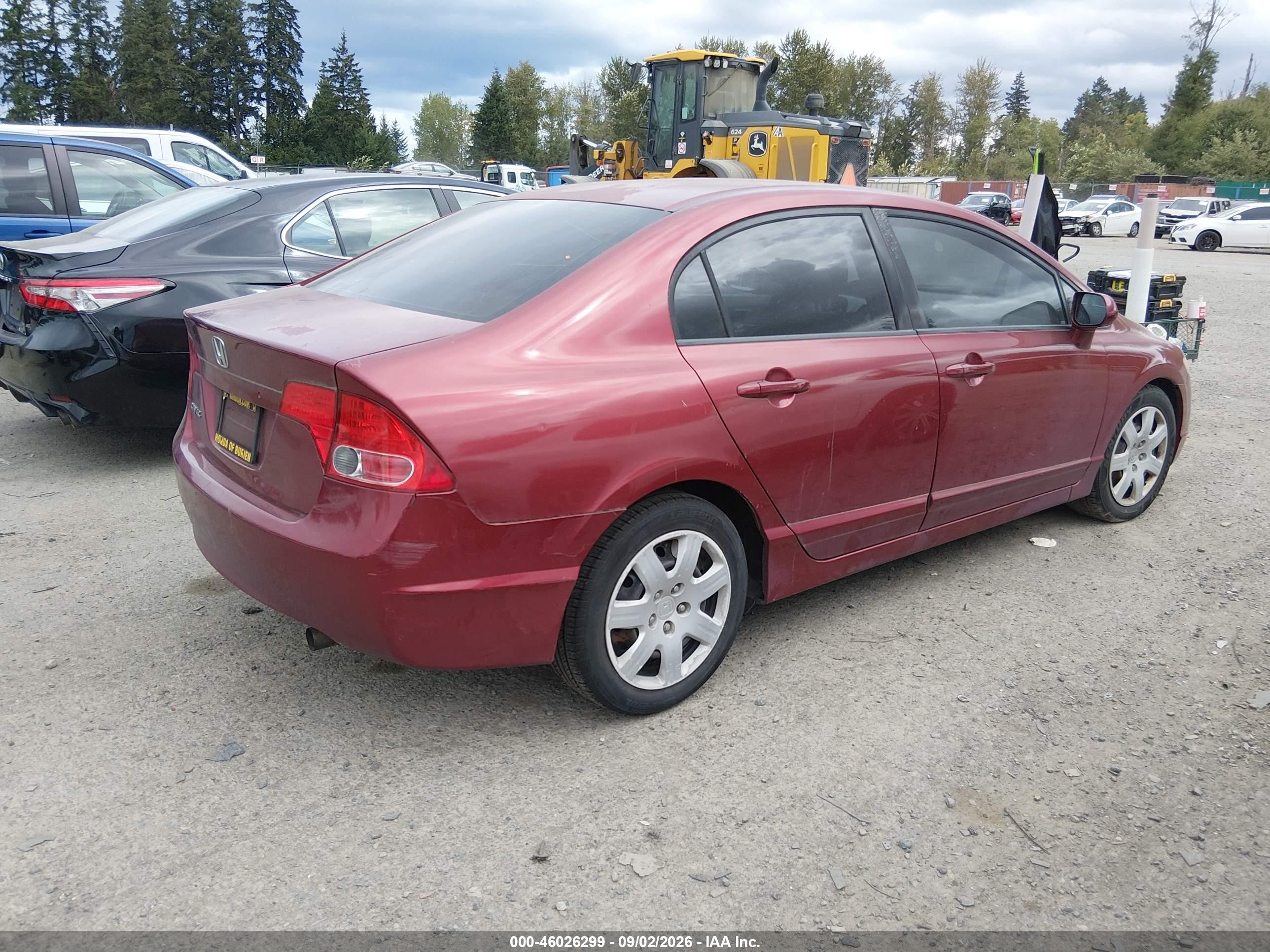 2008 Honda Civic Lx Burgundy vin: 2HGFA16558H535396