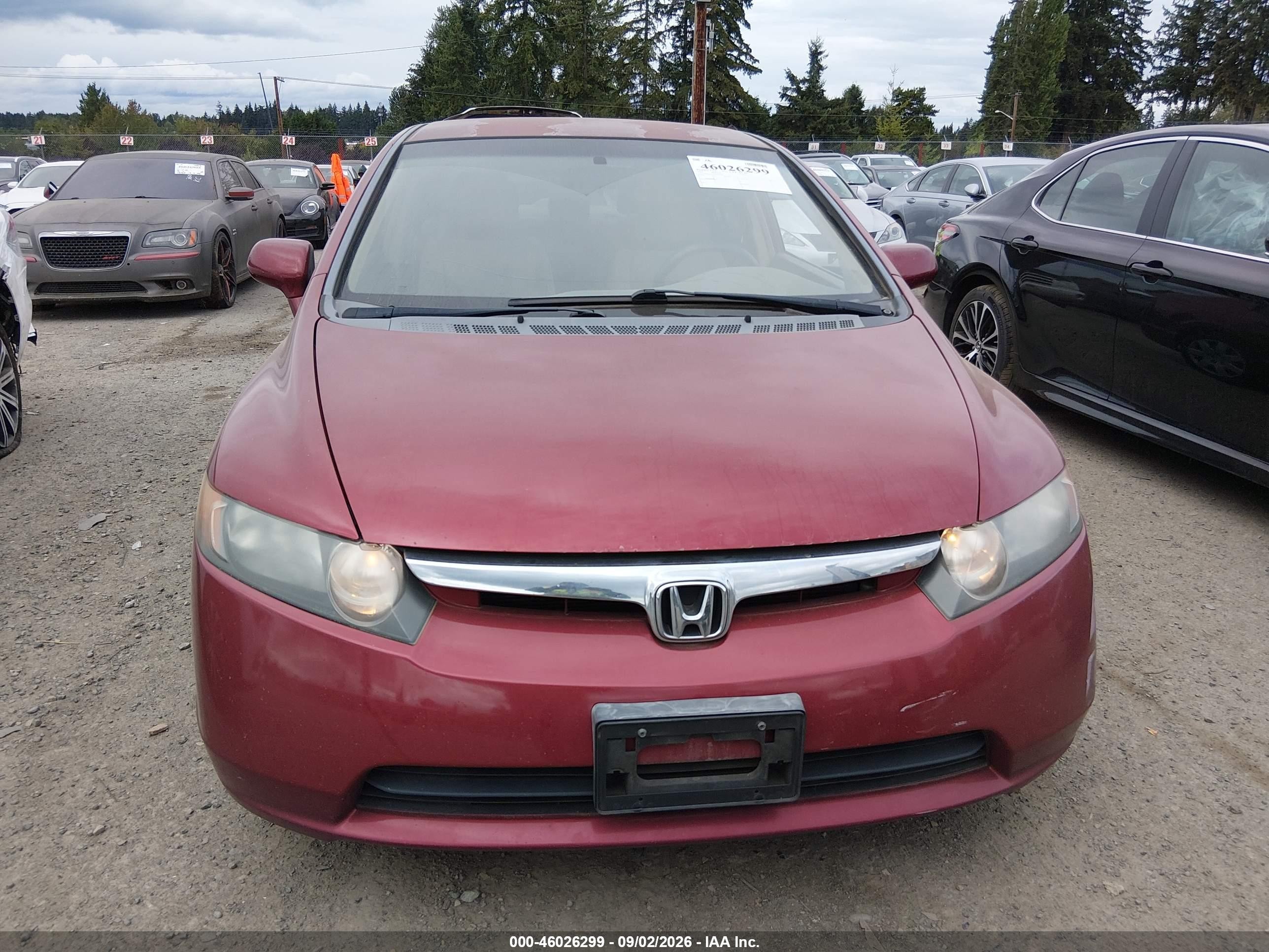 2008 Honda Civic Lx Burgundy vin: 2HGFA16558H535396