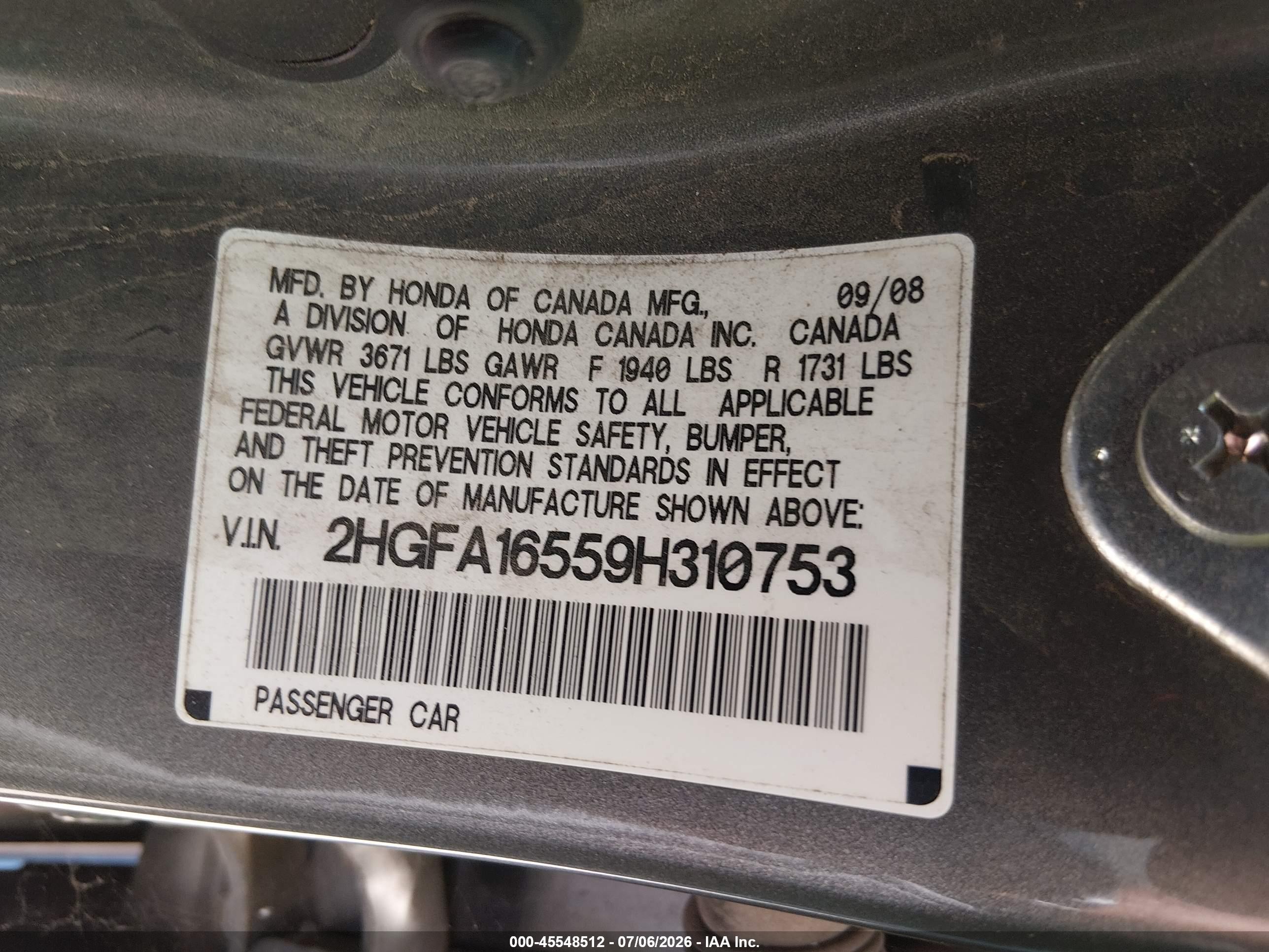 2009 Honda Civic Lx Silver vin: 2HGFA16559H310753