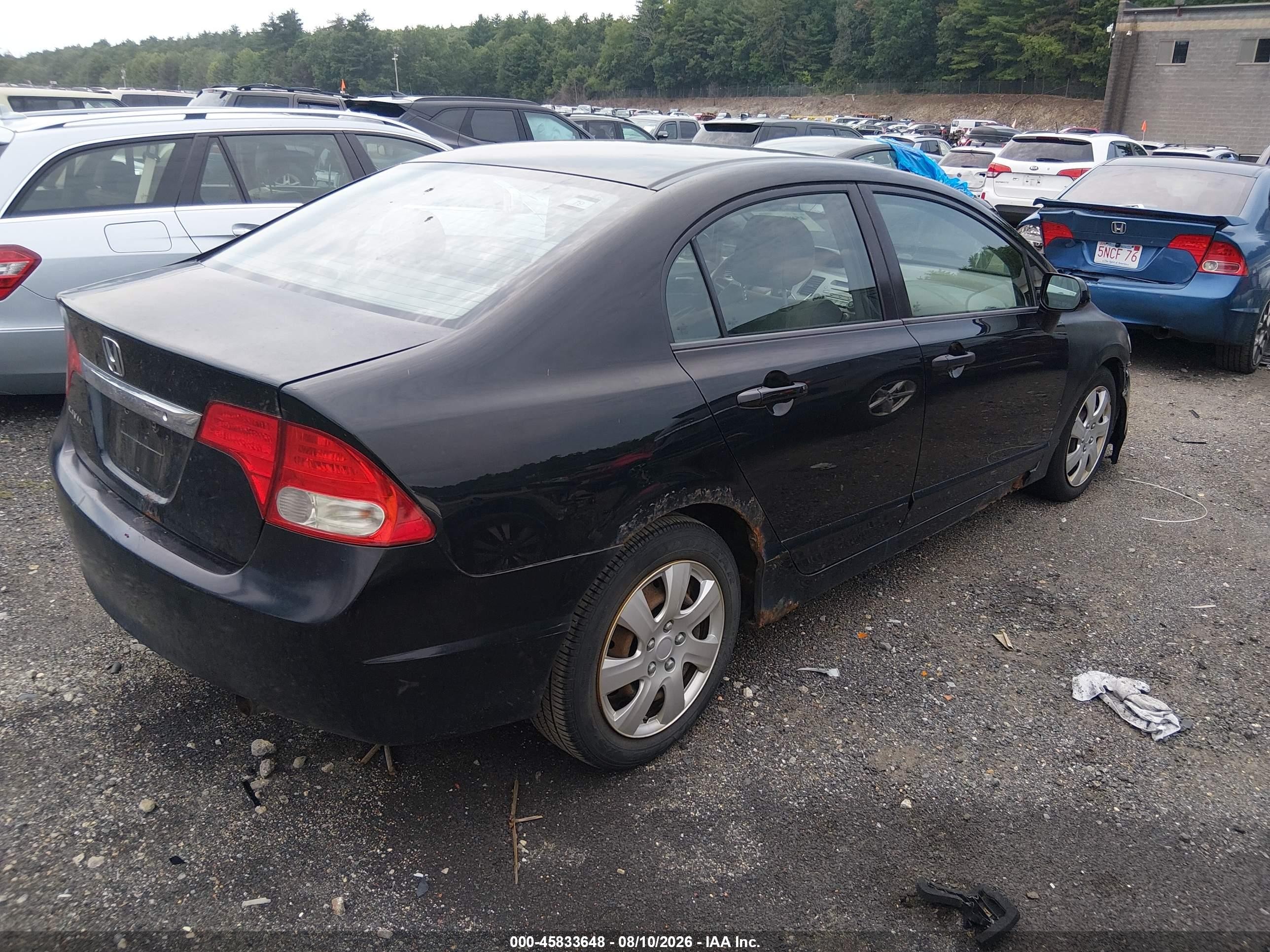 2009 Honda Civic Lx Black vin: 2HGFA16559H353876
