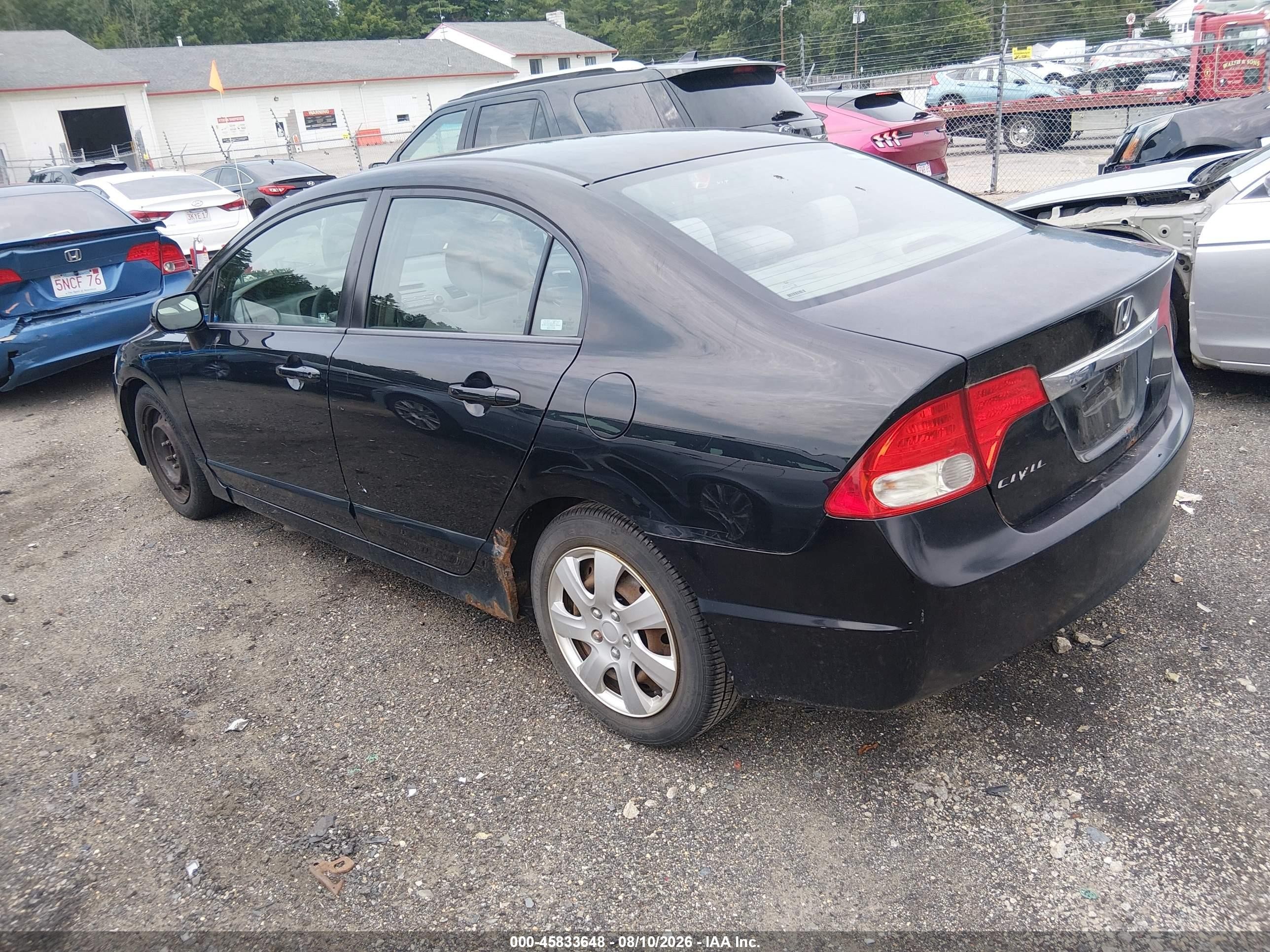 2009 Honda Civic Lx Black vin: 2HGFA16559H353876