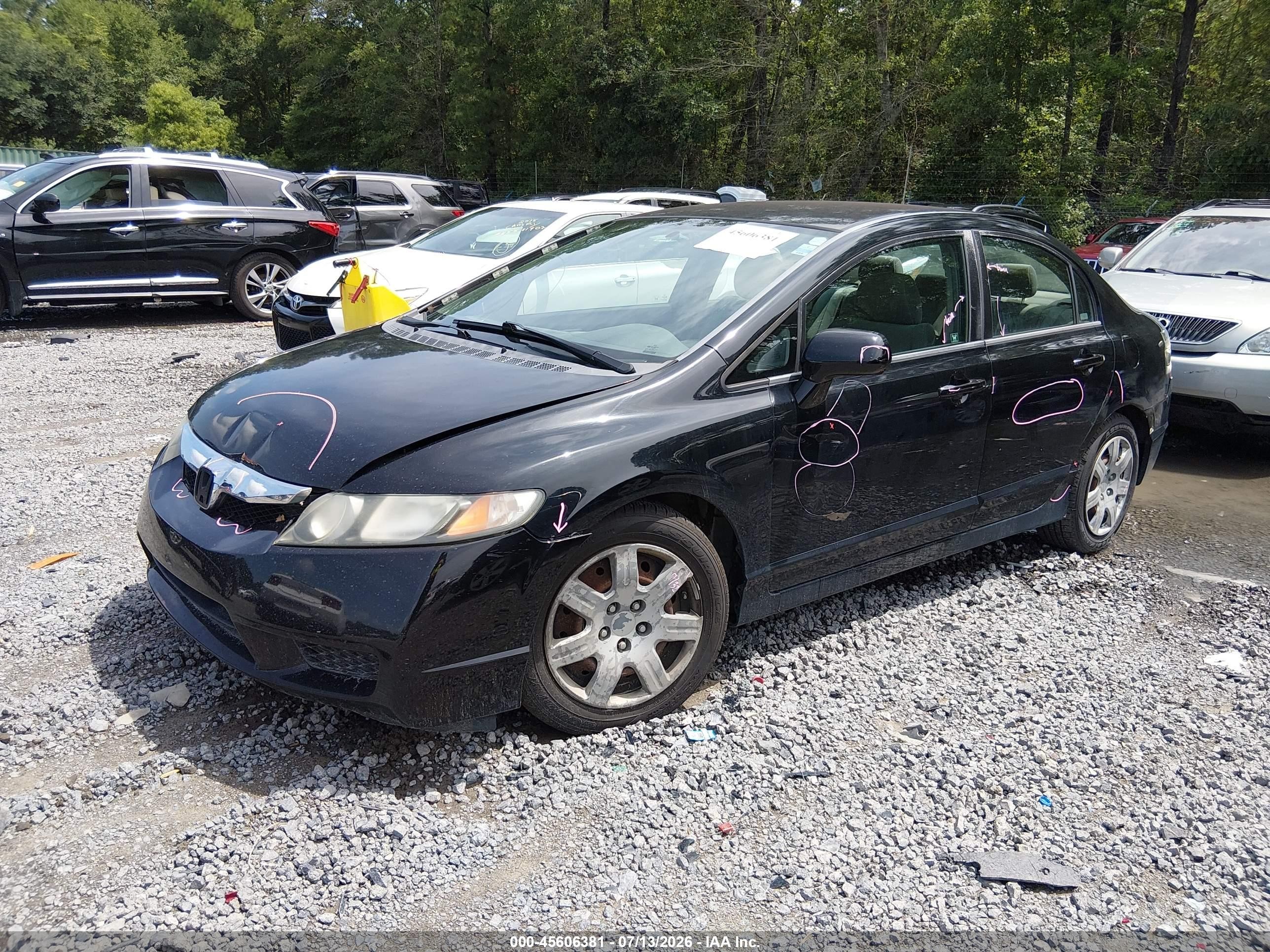 2009 Honda Civic Lx Black vin: 2HGFA16559H363839
