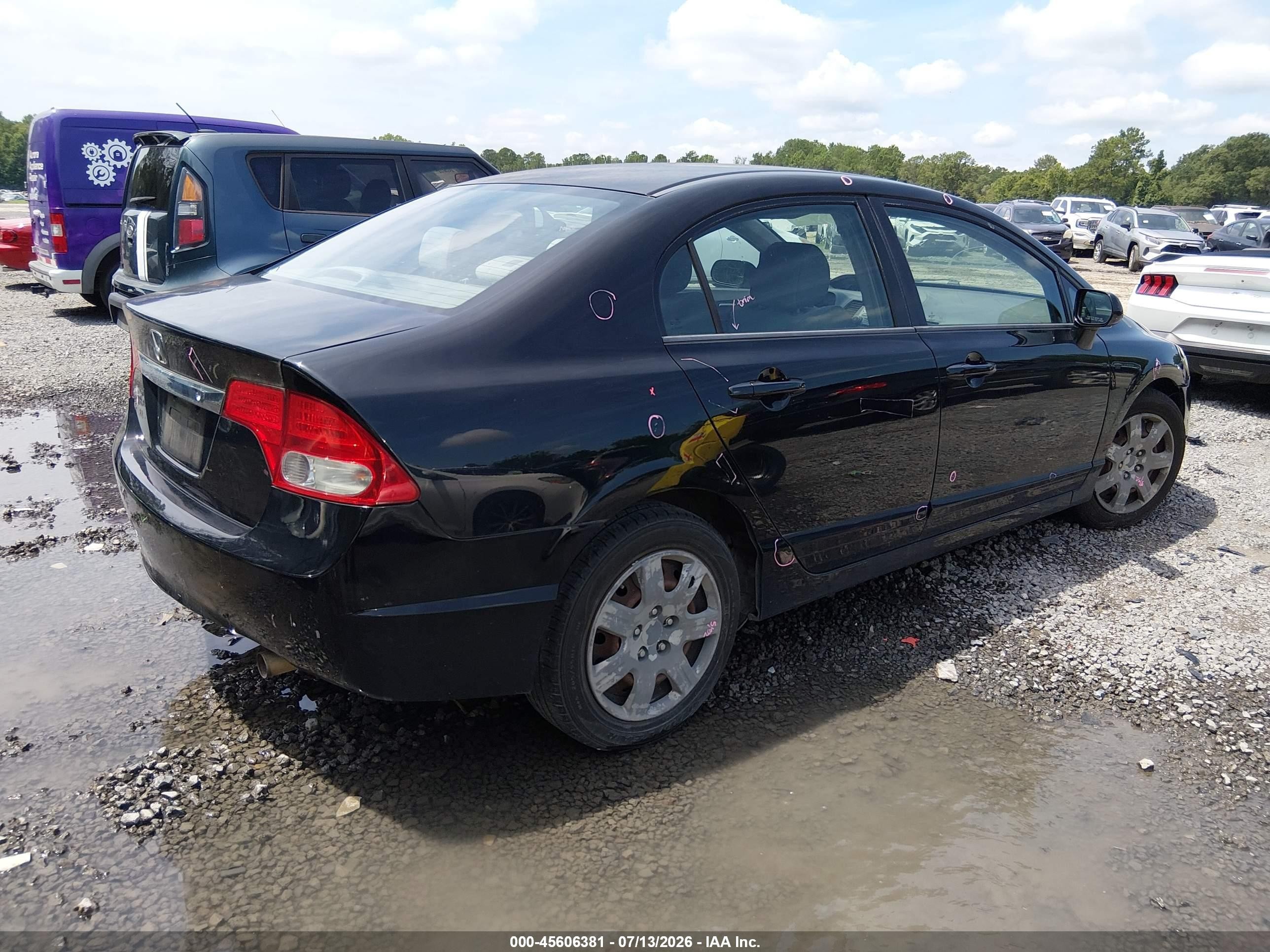 2009 Honda Civic Lx Black vin: 2HGFA16559H363839