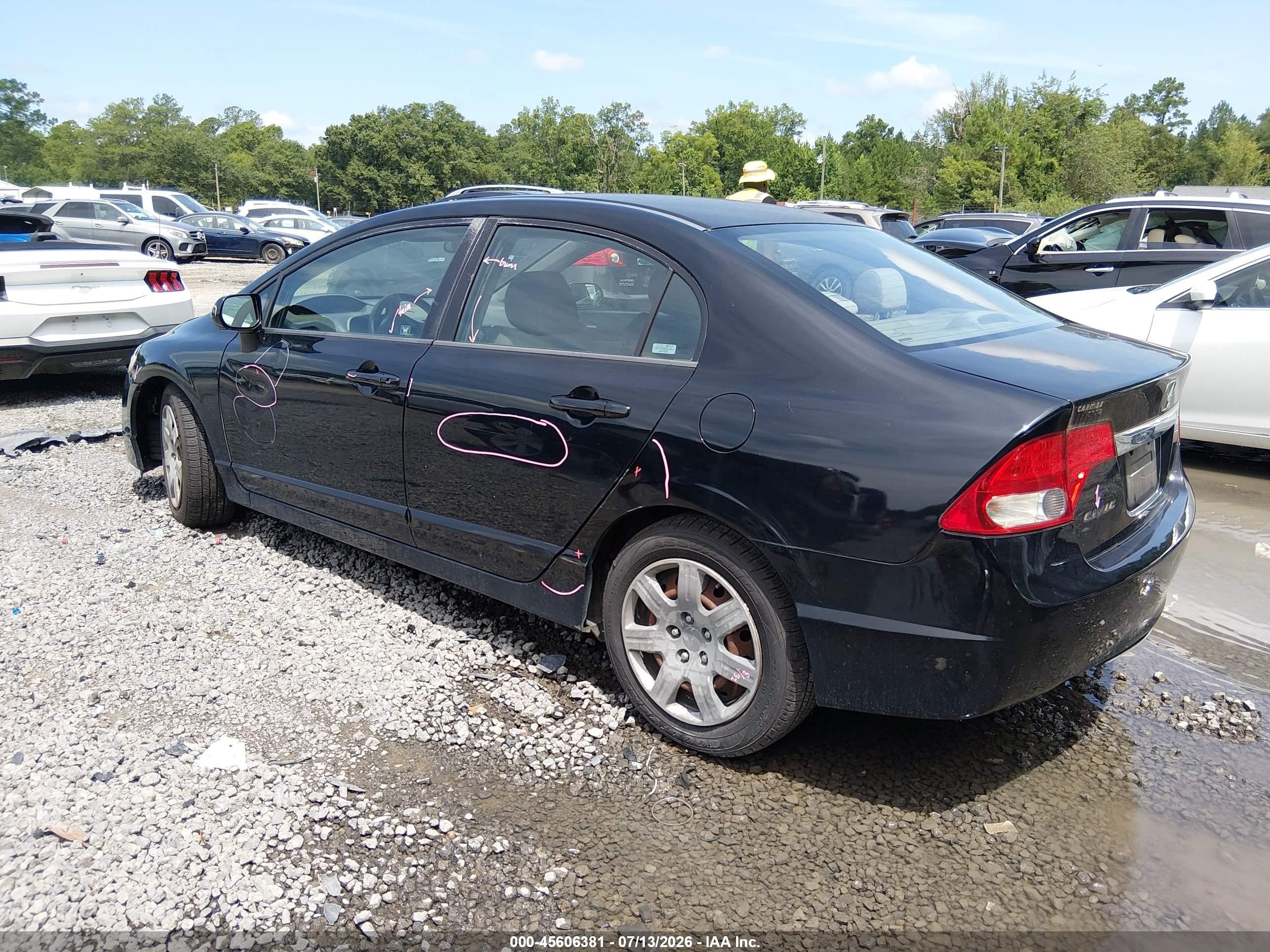 2009 Honda Civic Lx Black vin: 2HGFA16559H363839