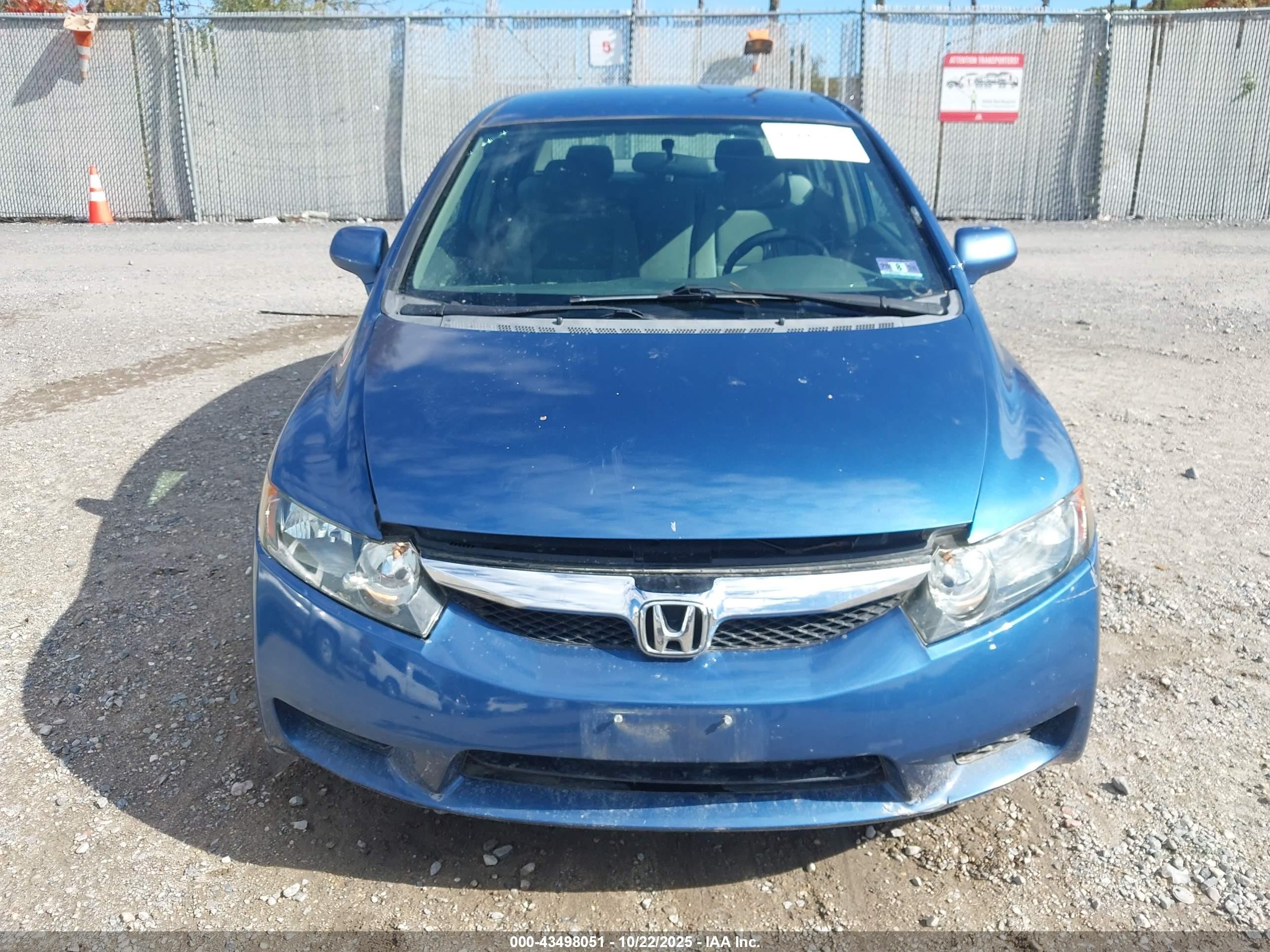 2009 Honda Civic Lx Blue vin: 2HGFA16559H527980