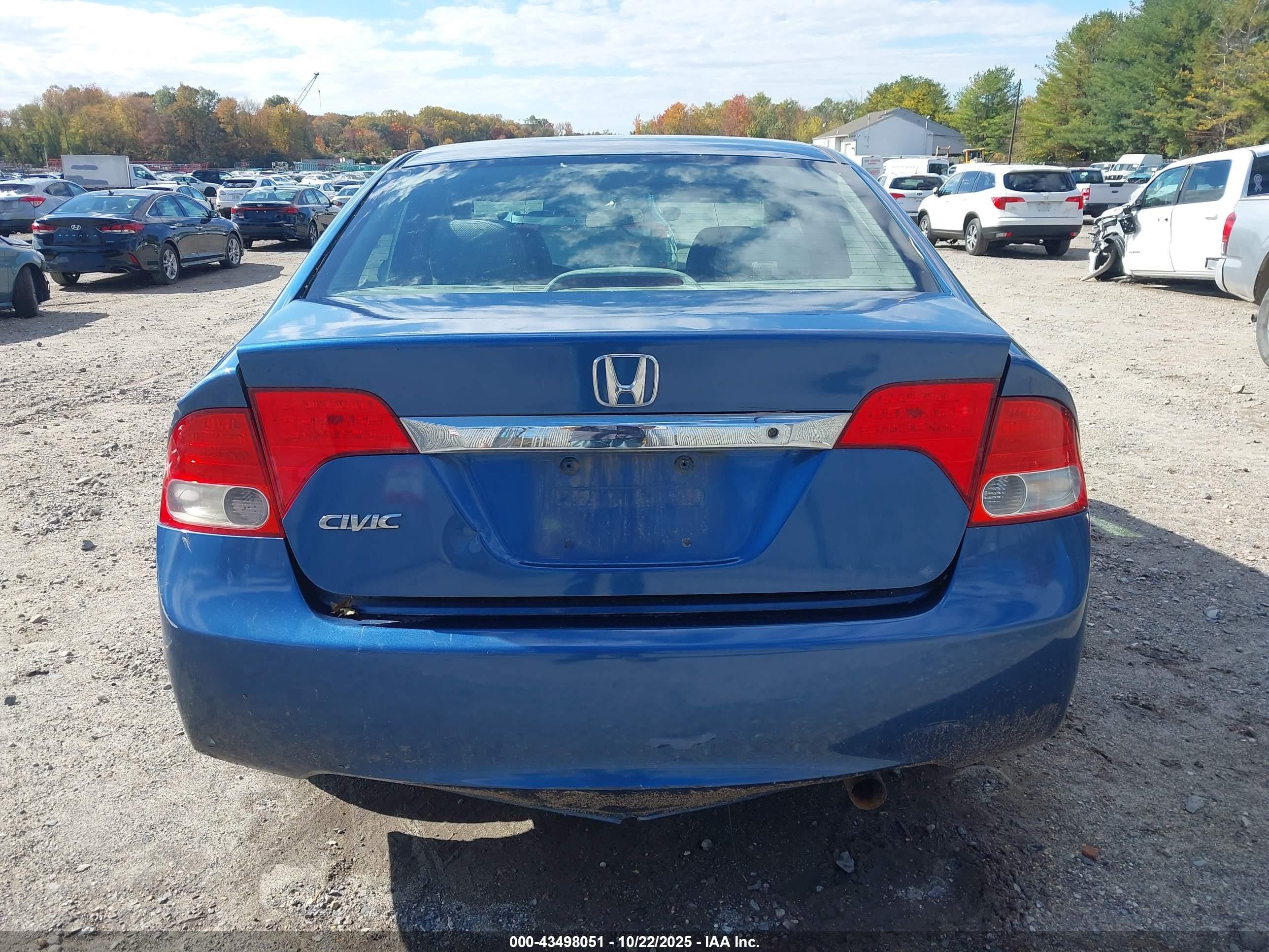 2009 Honda Civic Lx Blue vin: 2HGFA16559H527980